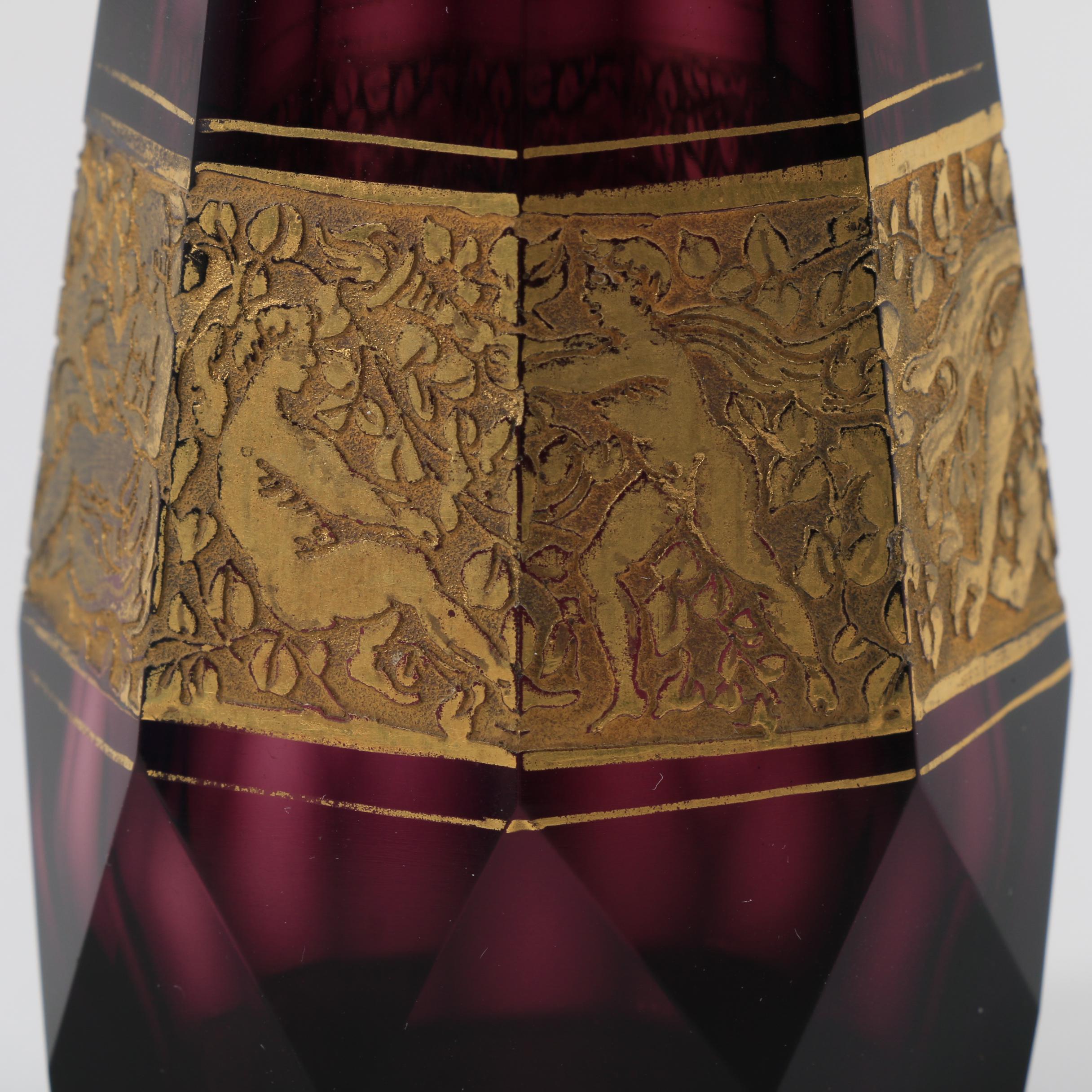 Two Antique Czechoslovakian Cologne Bottle Attributed to Moser