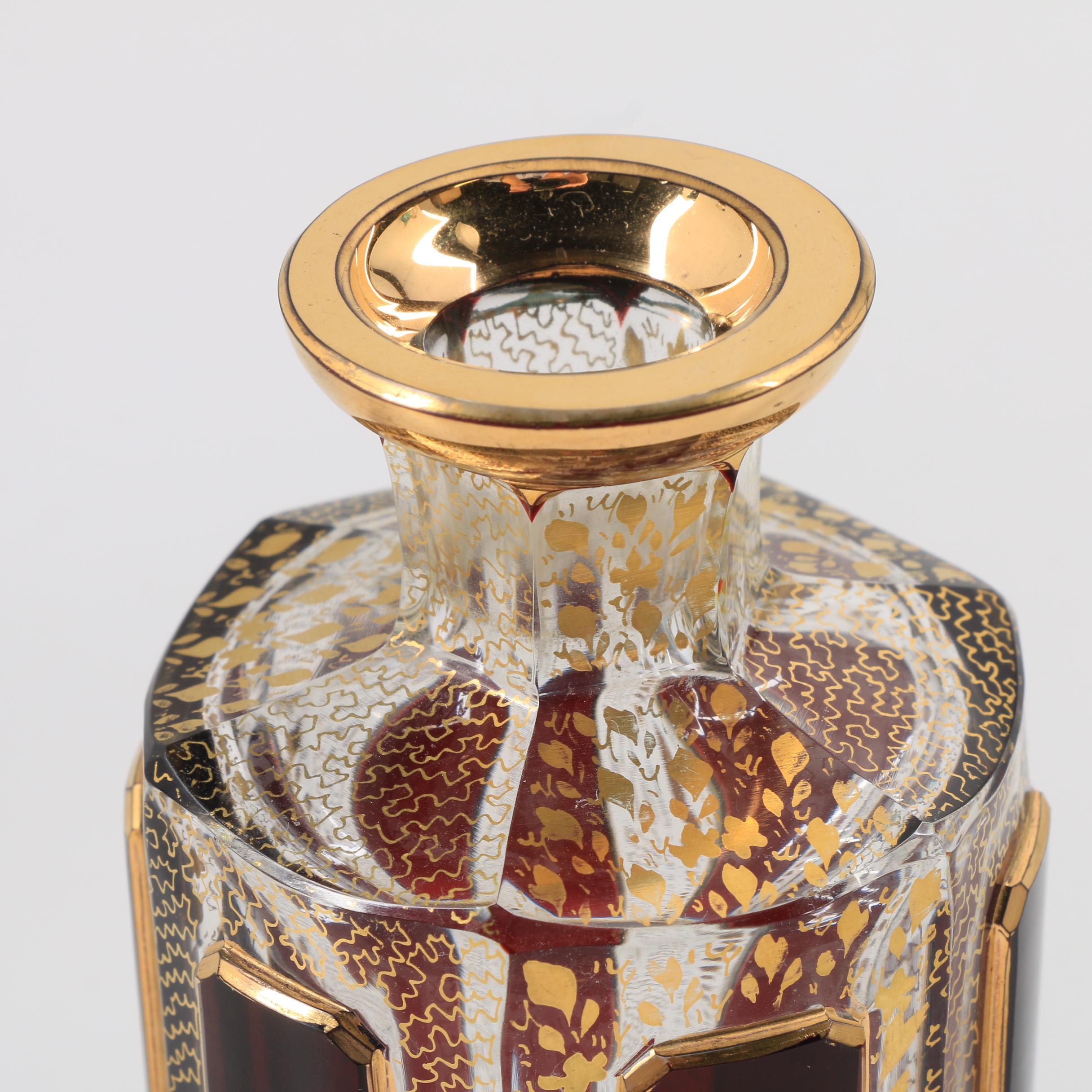 Two Antique Czechoslovakian Cologne Bottle Attributed to Moser