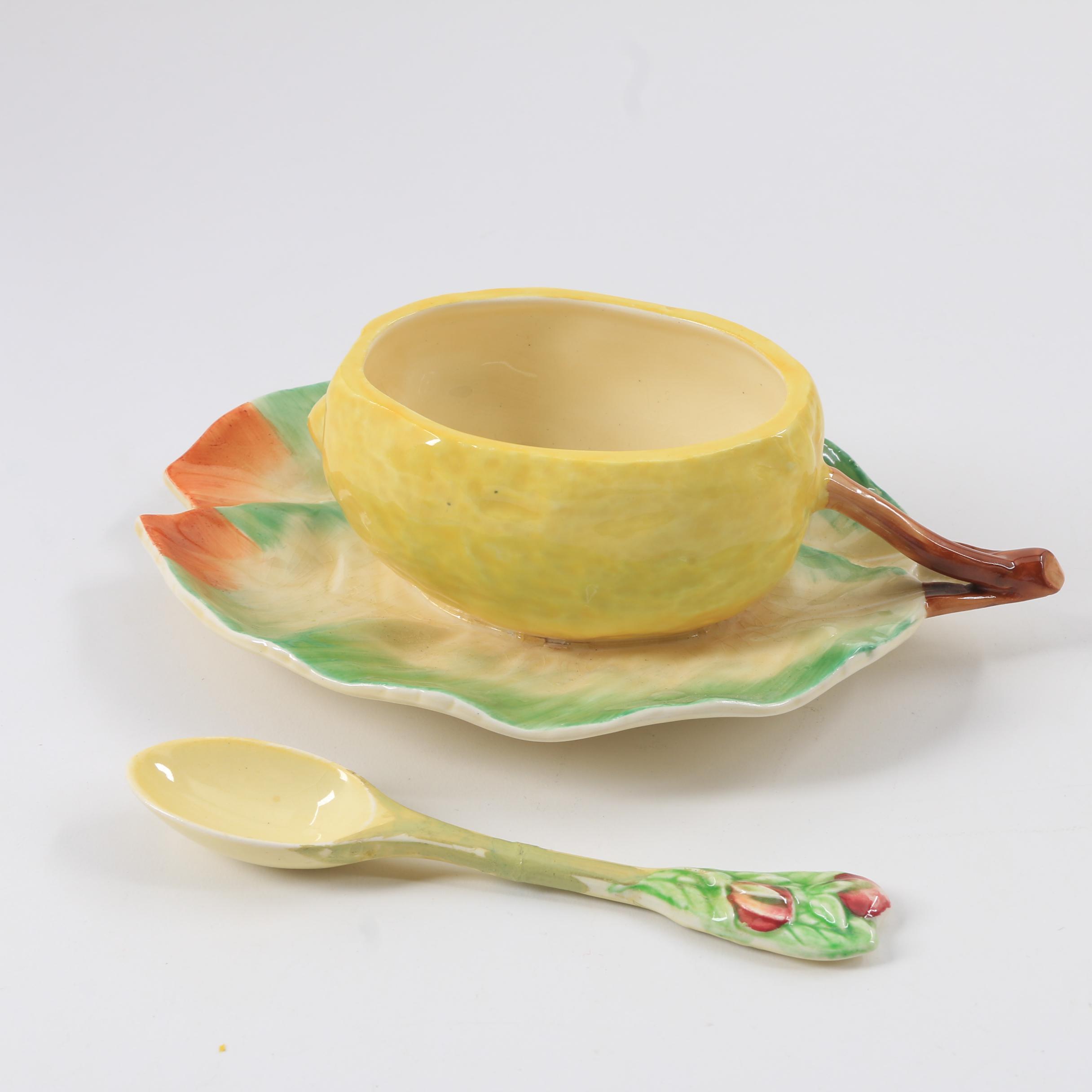 Minton Sugar Bowl, H.J. Wood Floral Jar and Majolica Lily Basket