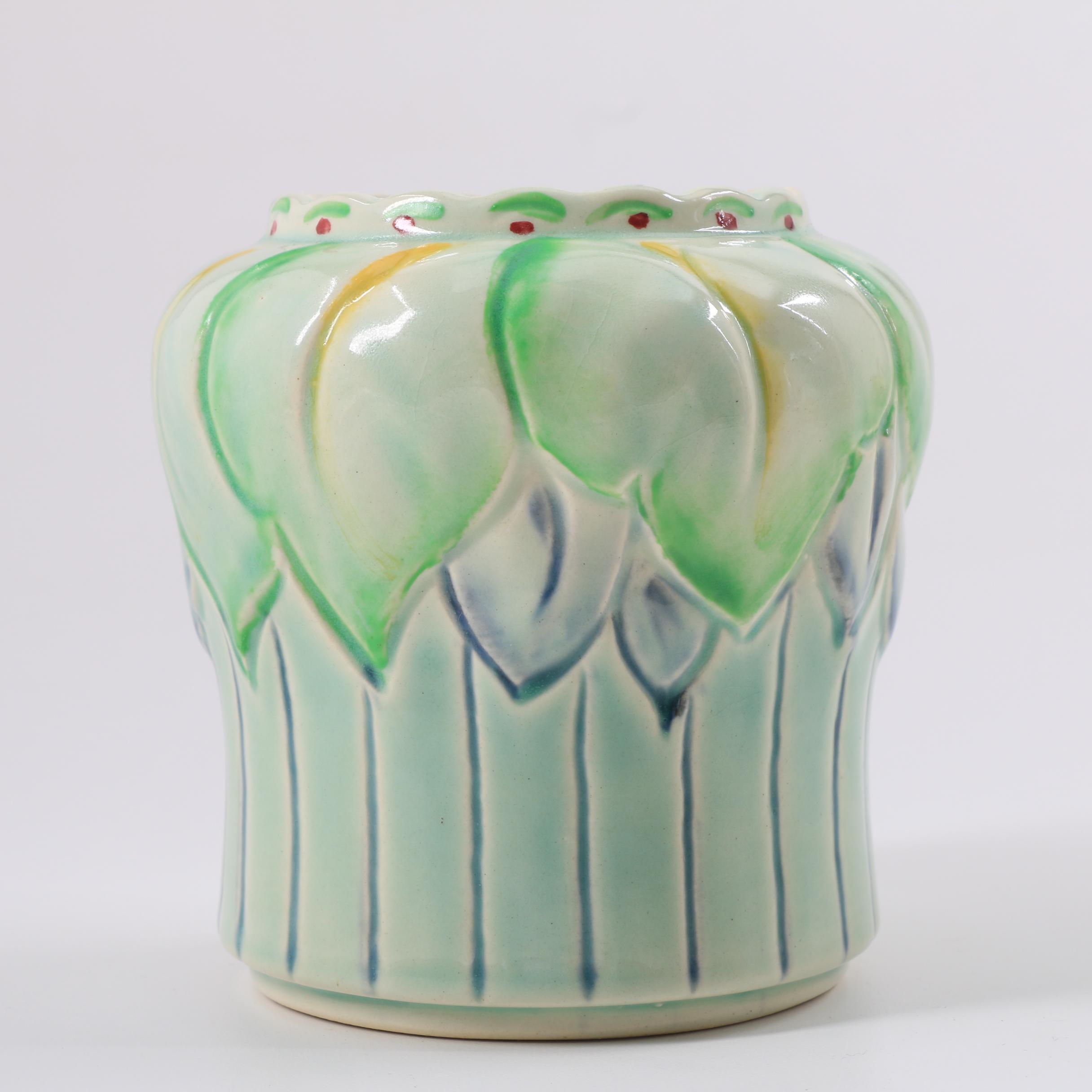 Minton Sugar Bowl, H.J. Wood Floral Jar and Majolica Lily Basket