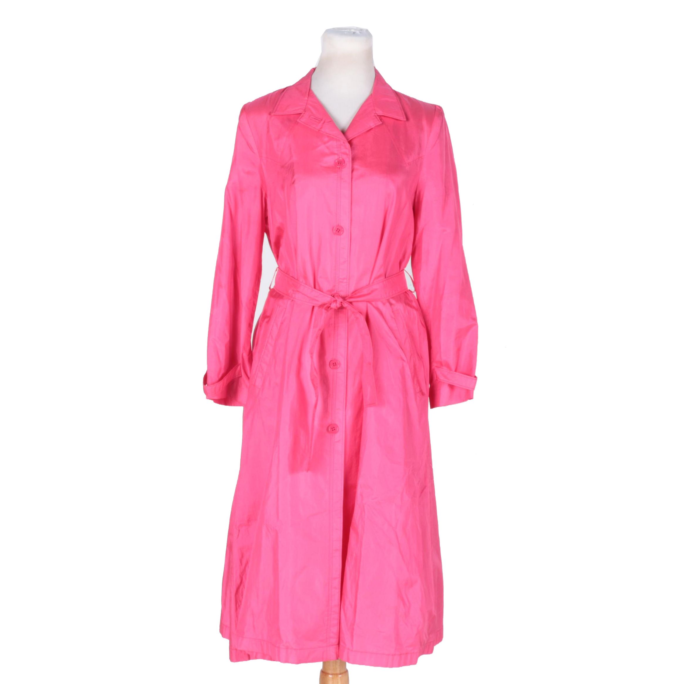 Women's Pink Silk Trench Rain Jacket