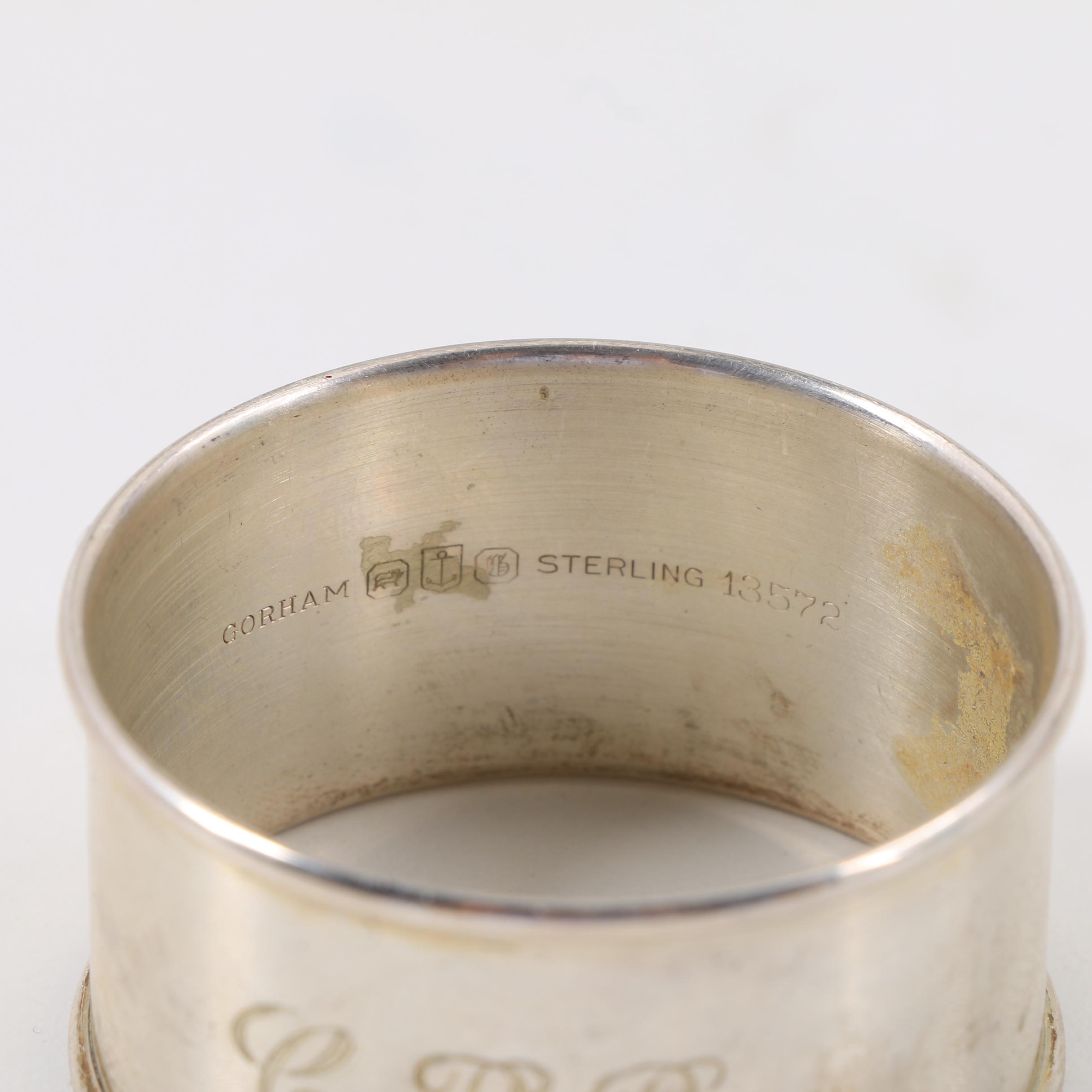 Two Gorham Sterling Silver Monogrammed Napkin Rings