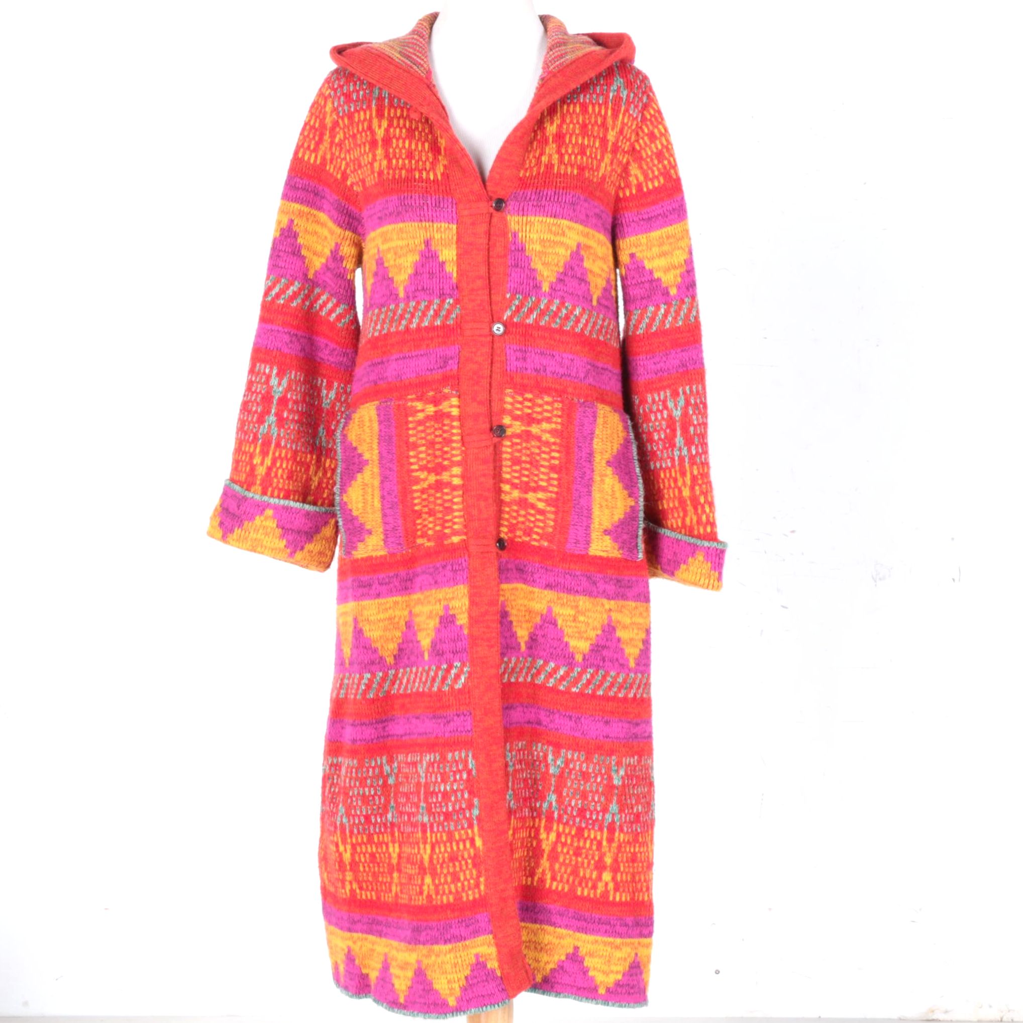 Sabra Women's Long Hooded Knit Coat