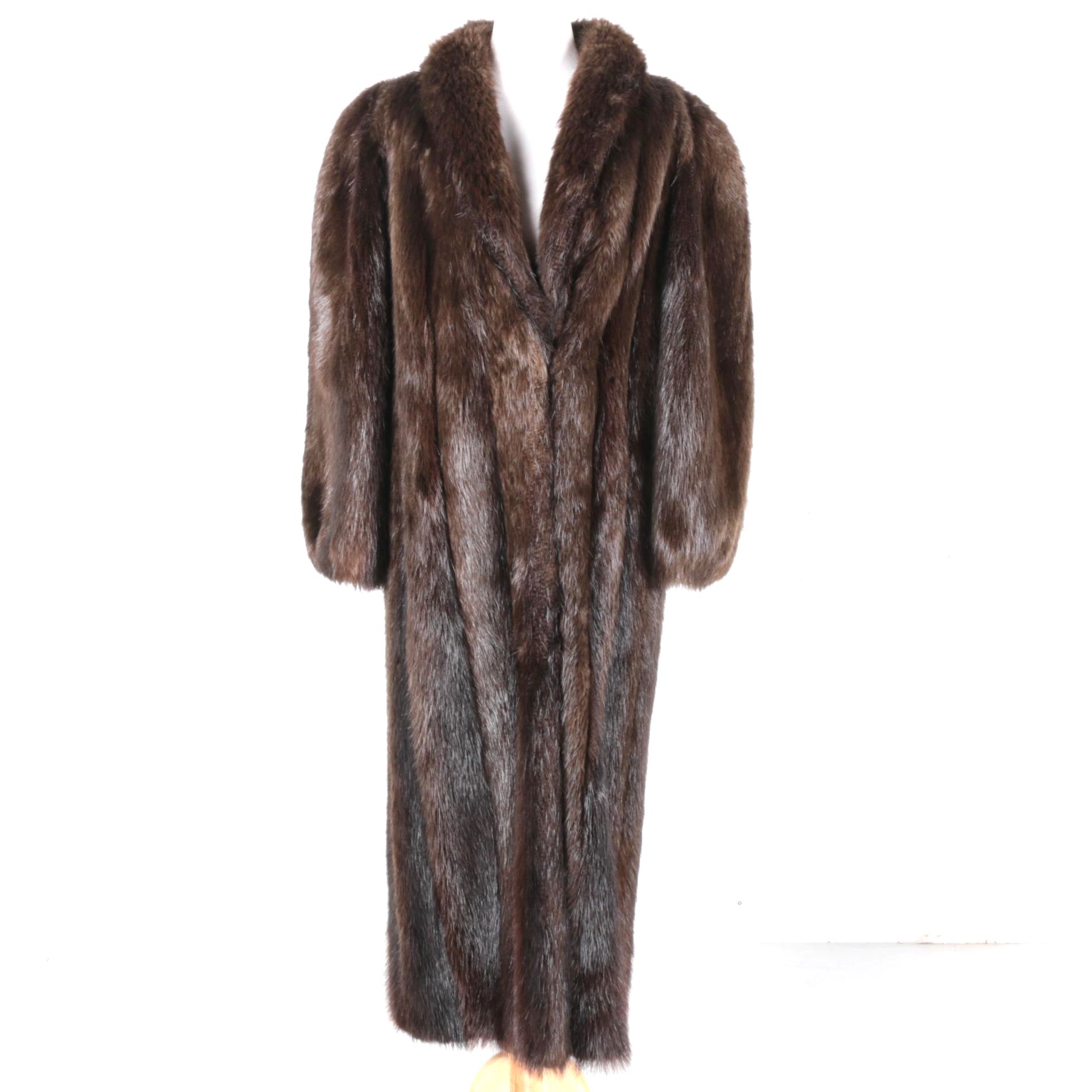 Alper-Richman Furs Ltd. Women's Vintage Full Length Beaver Fur Coat