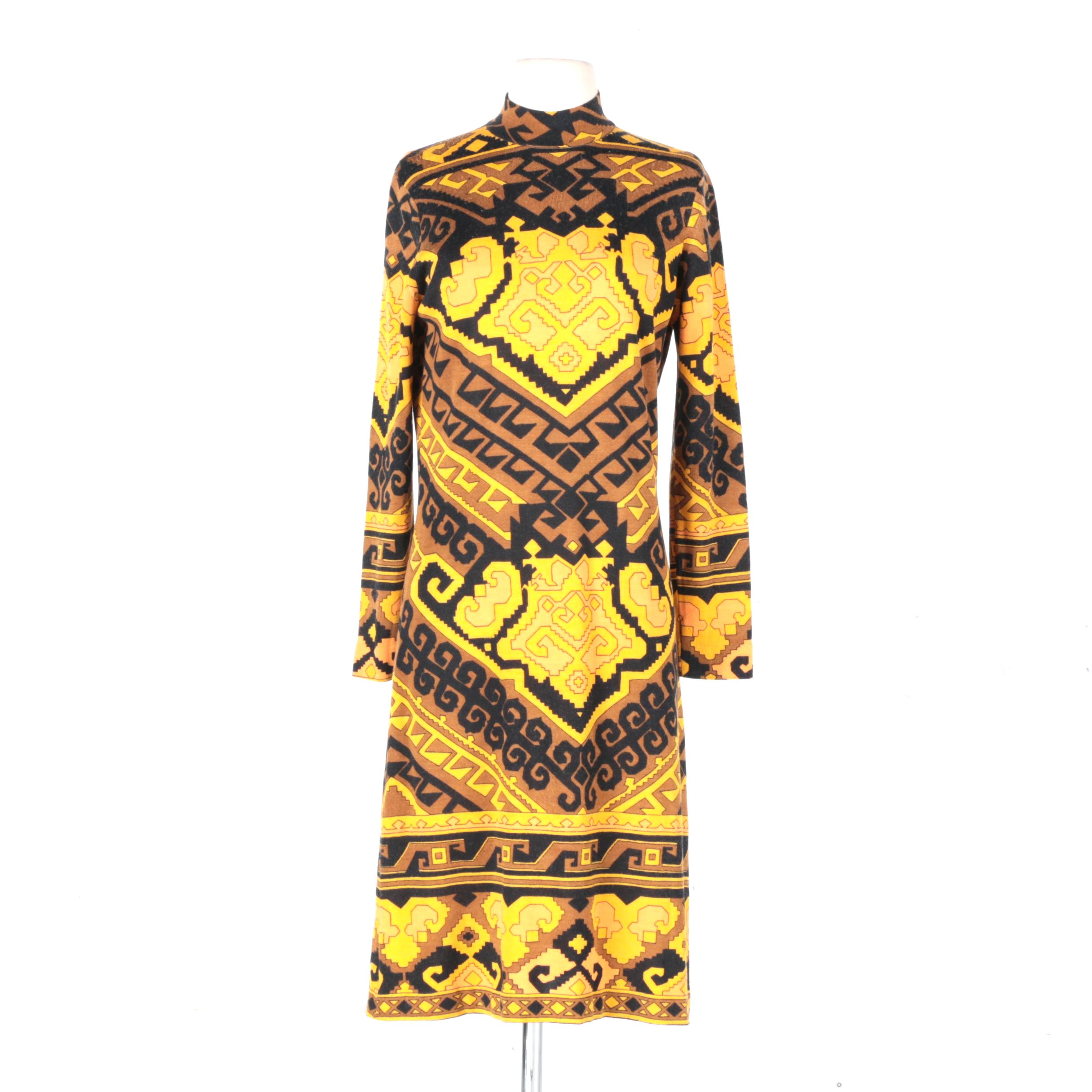 Circa 1970s Leonard Fashion Paris Knit Dress