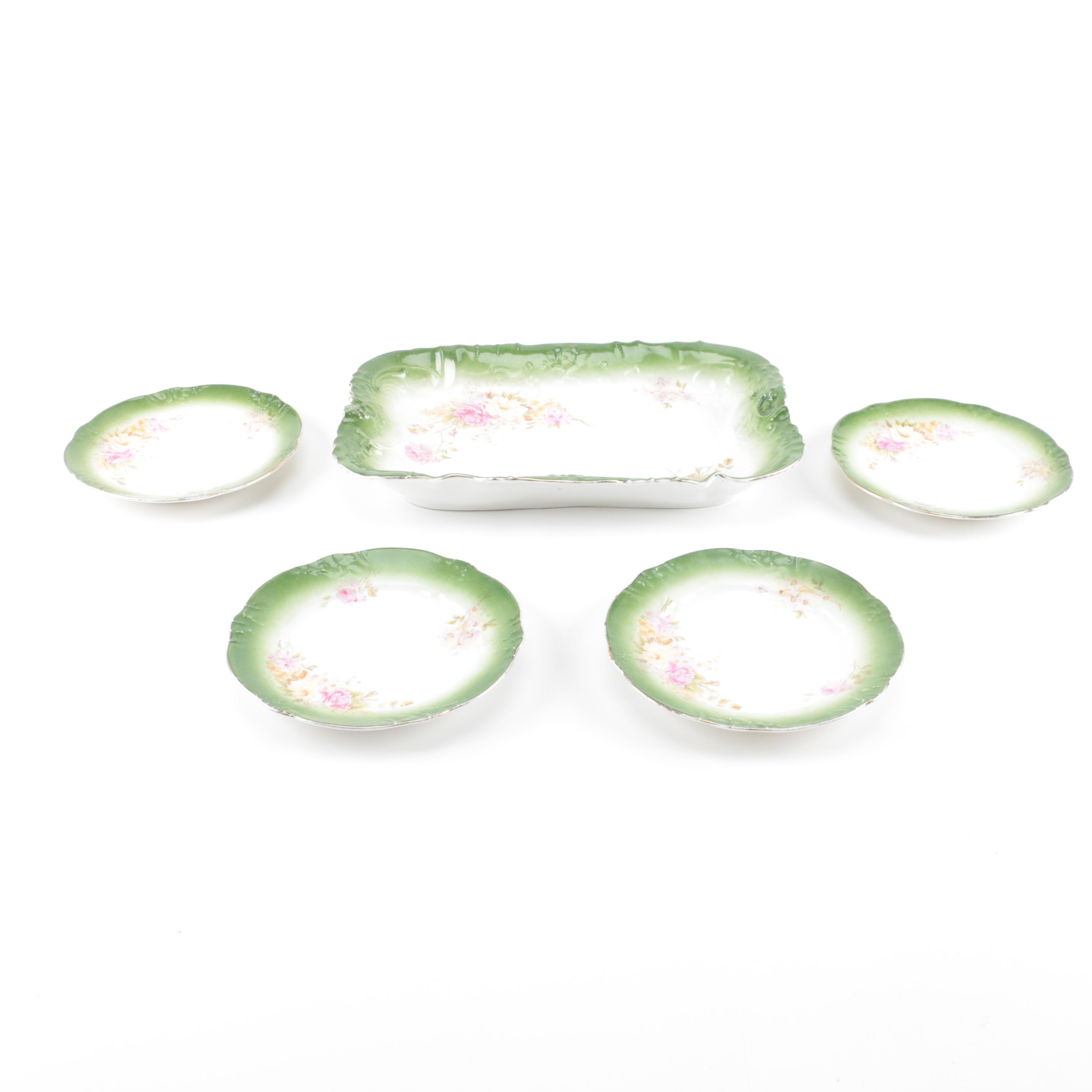 Vintage Porzellanfabrik C. Tielsch & Company Porcelain Ice Cream Set