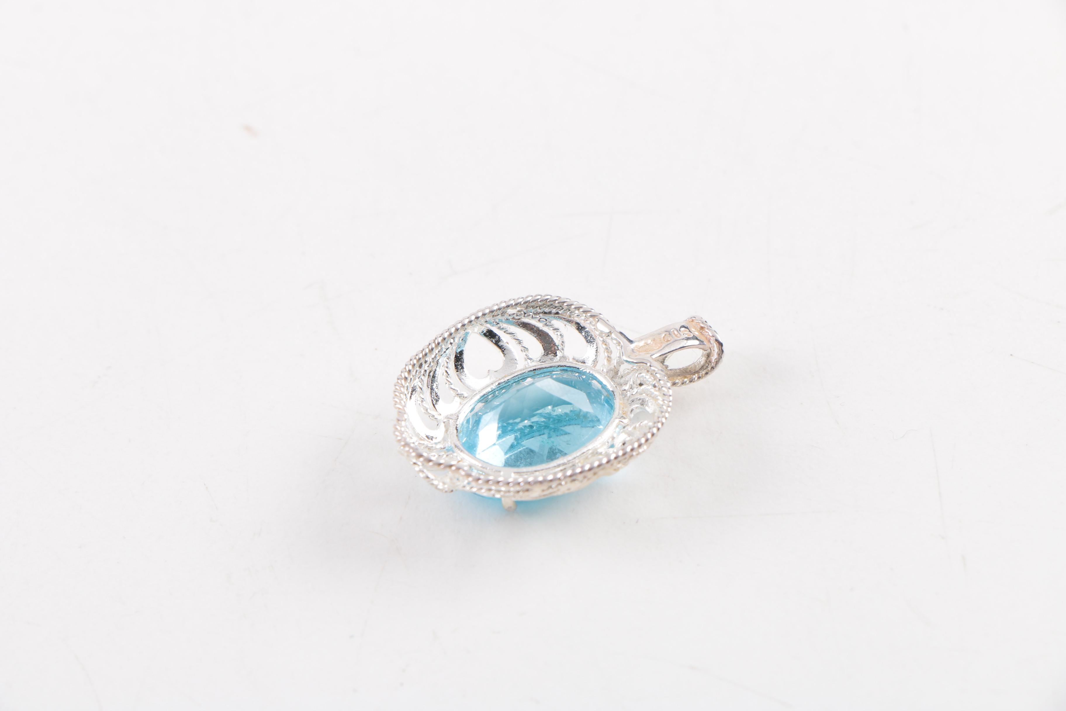 Sterling Silver Rings, Pendant and Bracelet With Gemstones