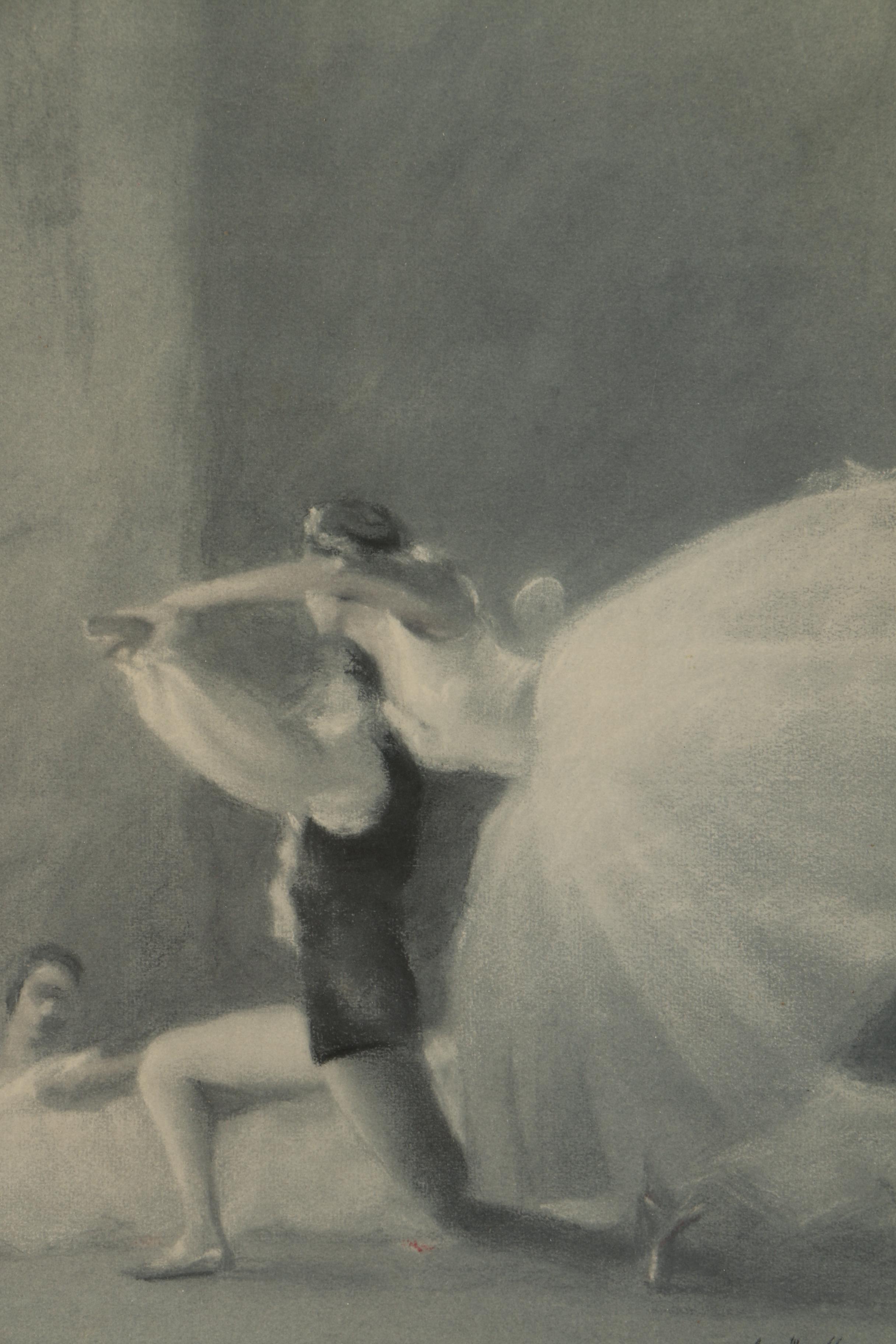 Lithograph After August von Munchhausen's Drawing of Ballet Dancers