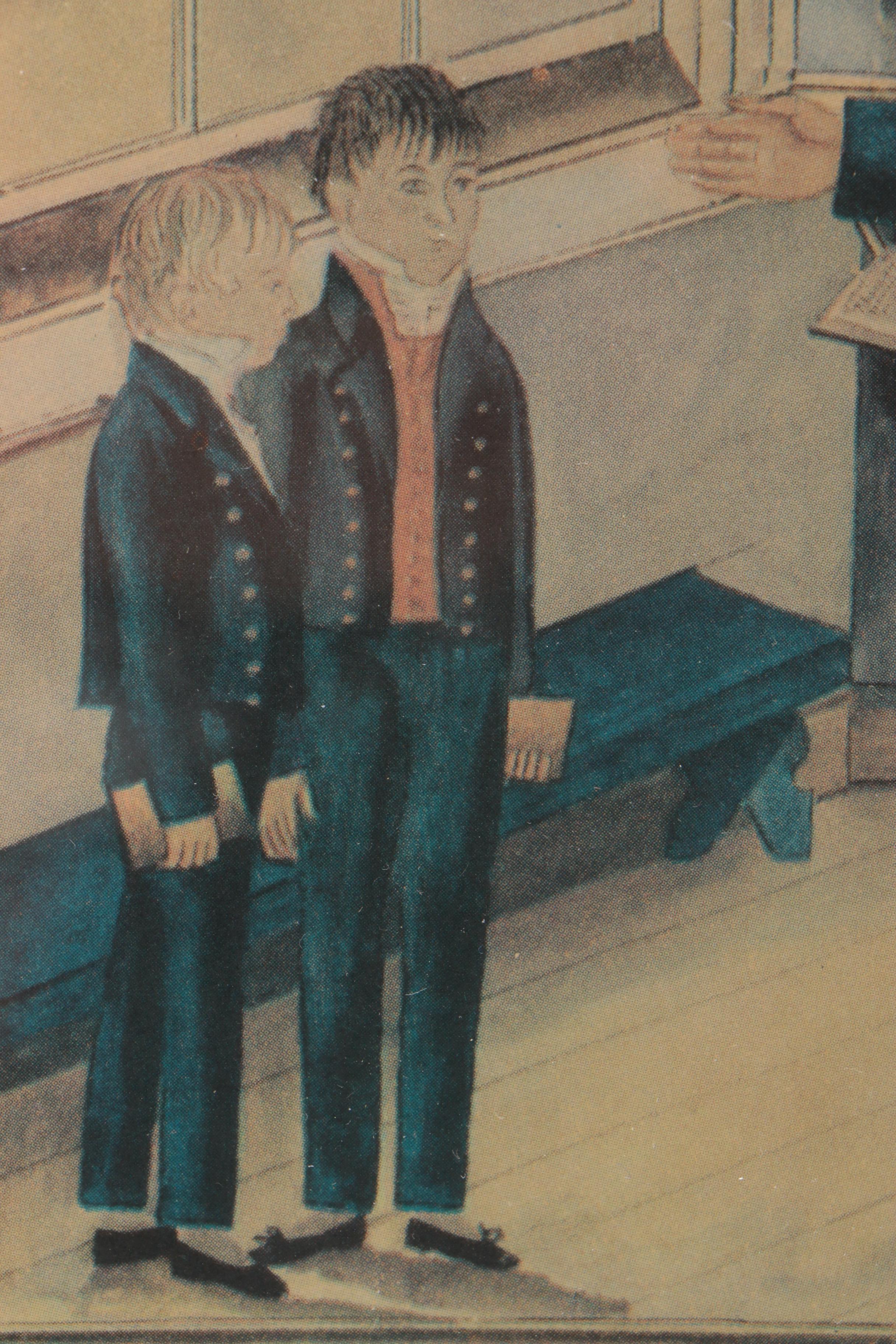 A Pair of Vintage Offset Lithographs after 19th Century Watercolors