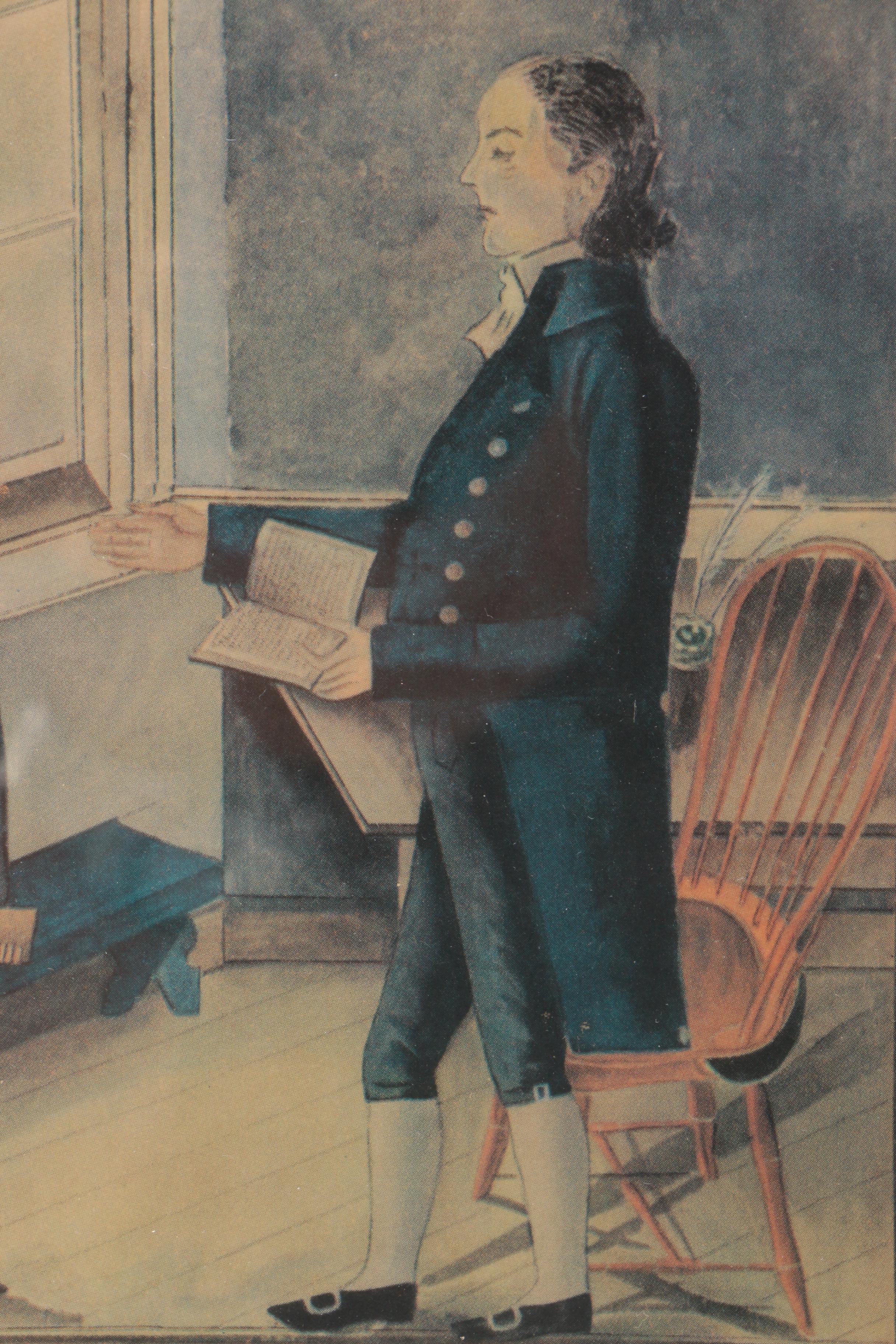 A Pair of Vintage Offset Lithographs after 19th Century Watercolors