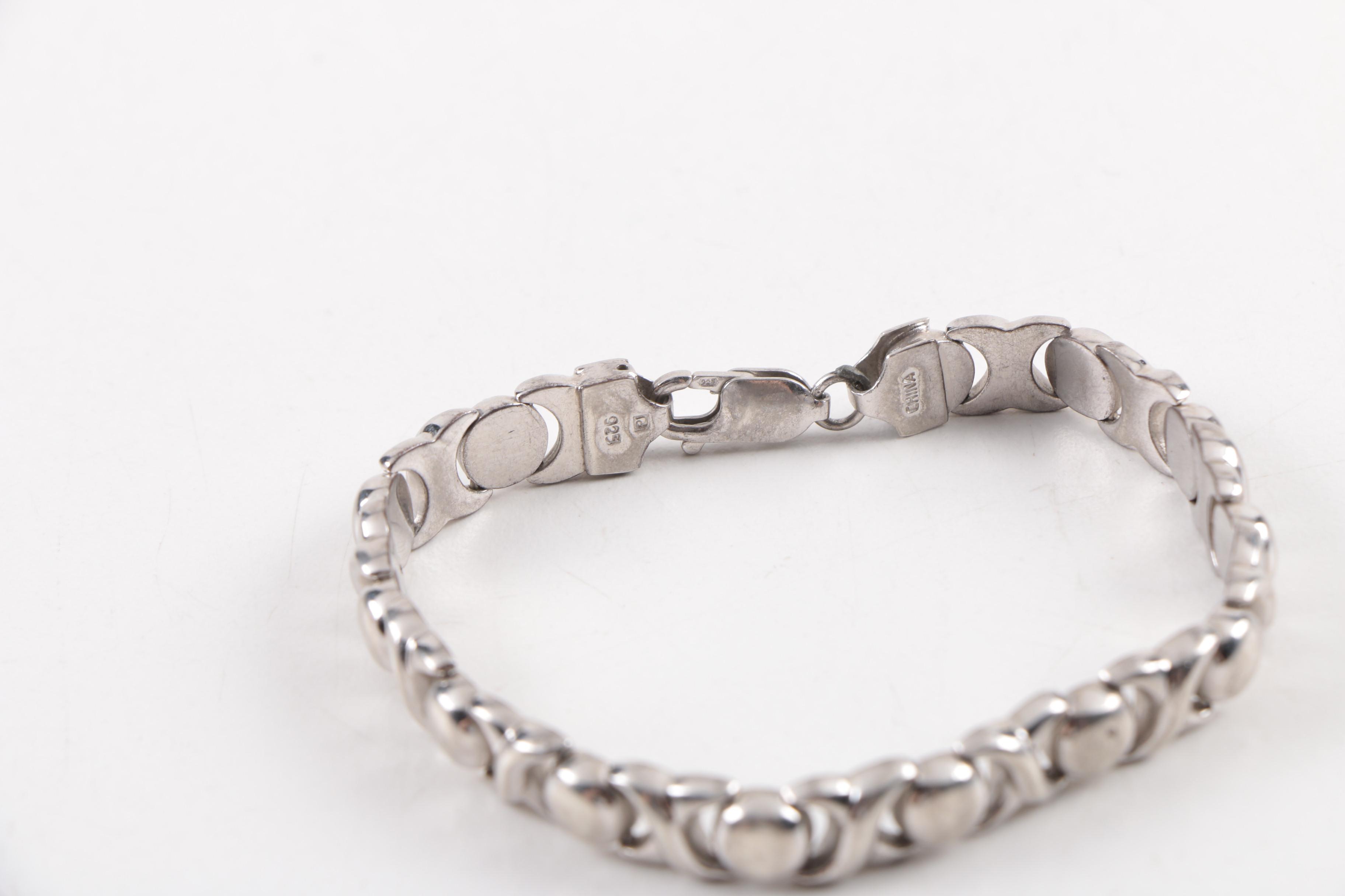 Sterling Silver Jewelry Including a "Courage" Cuff Bracelet