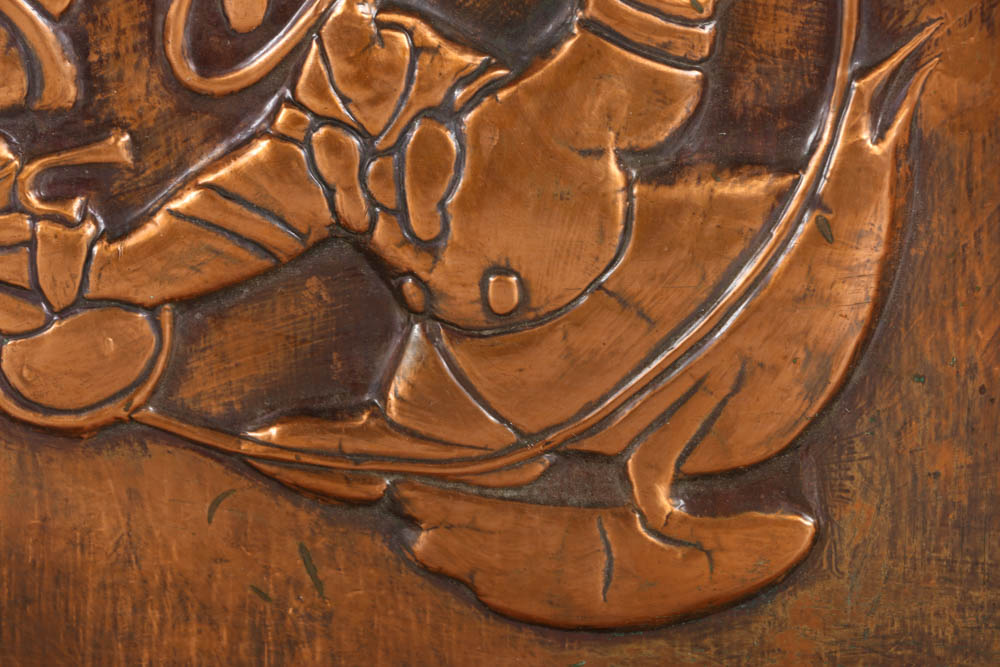 Repoussé on Copper Plate of Donald Duck