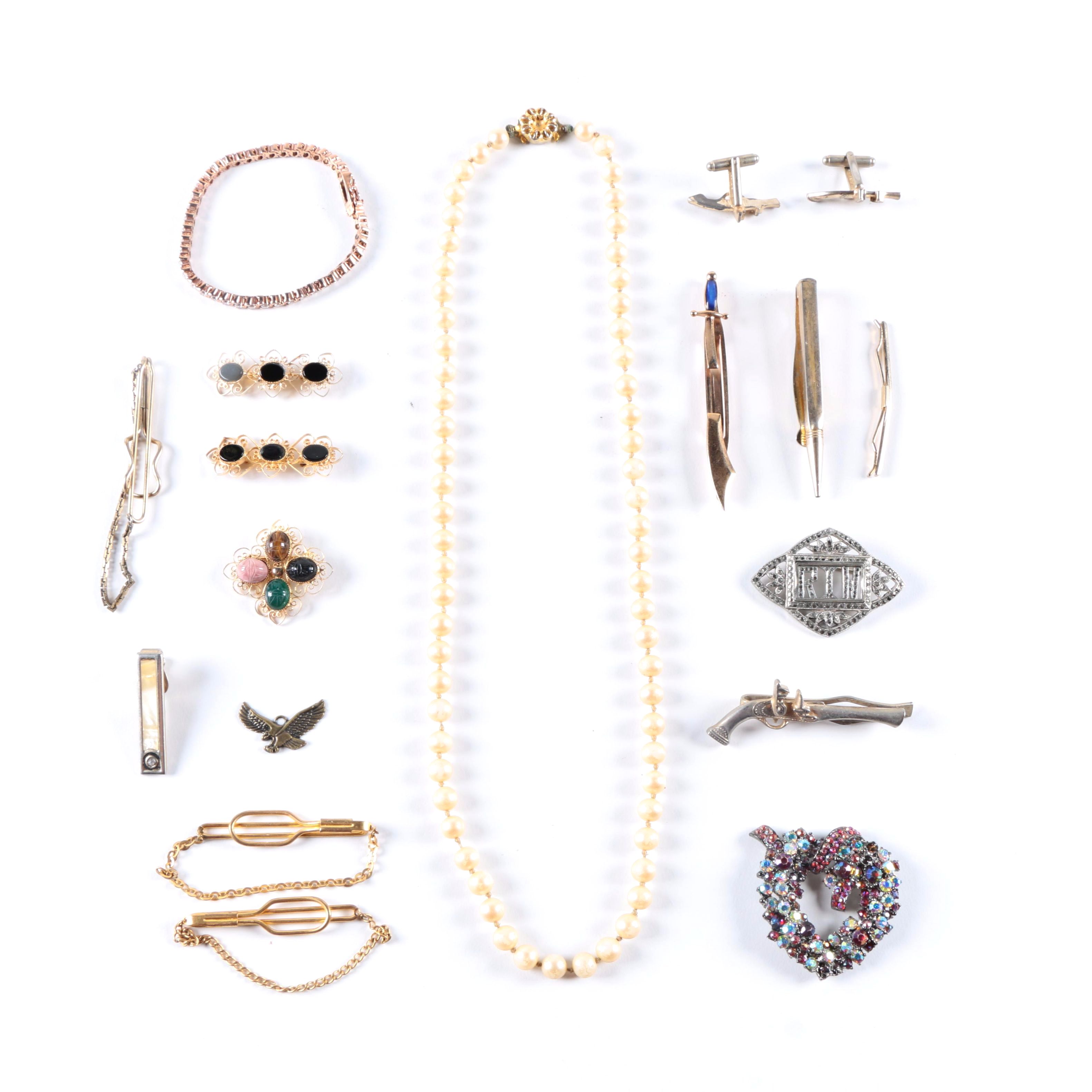 Vintage Costume Jewelry Including Gold Filled Pieces