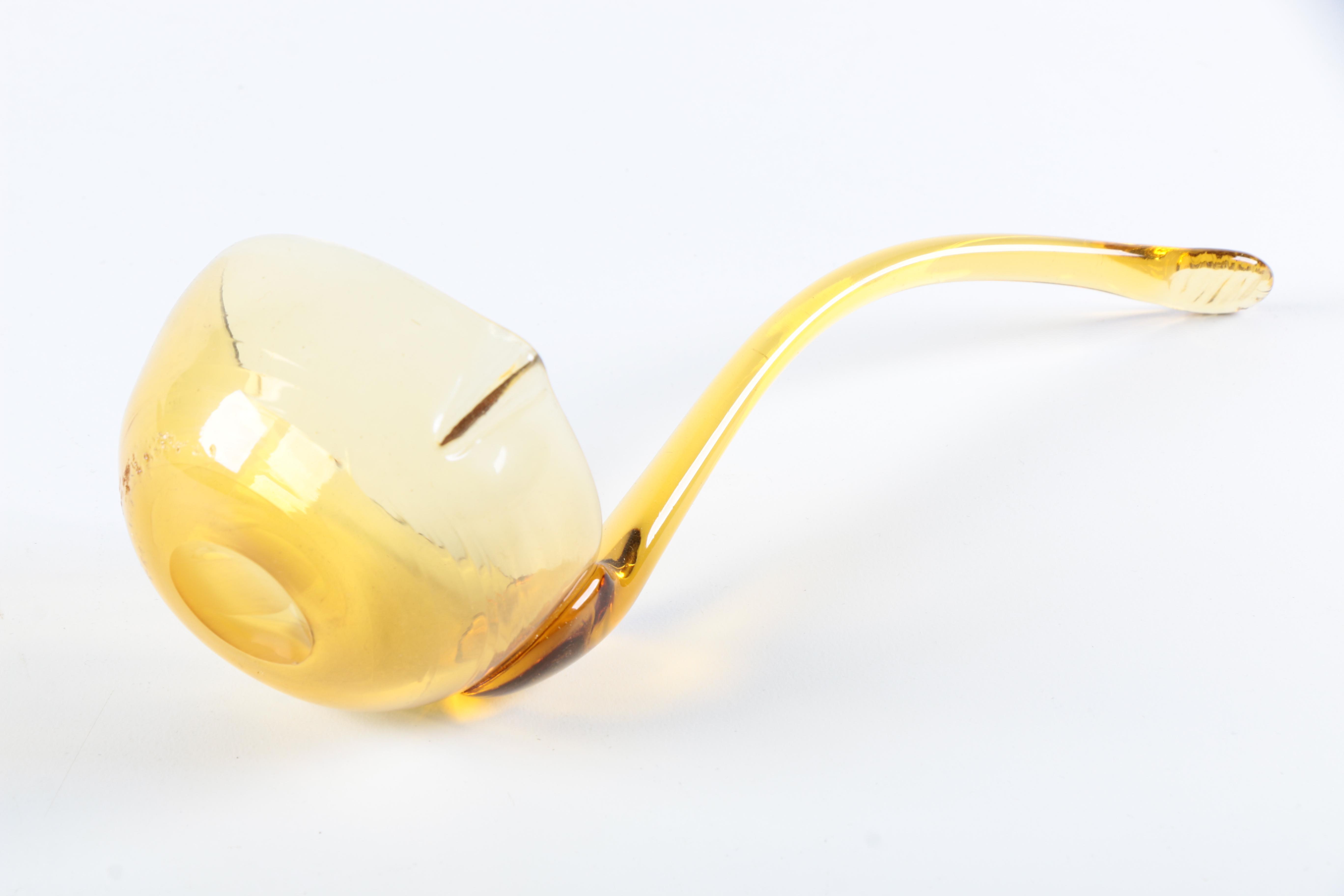 Amber Glass Punch Bowl With Ladle