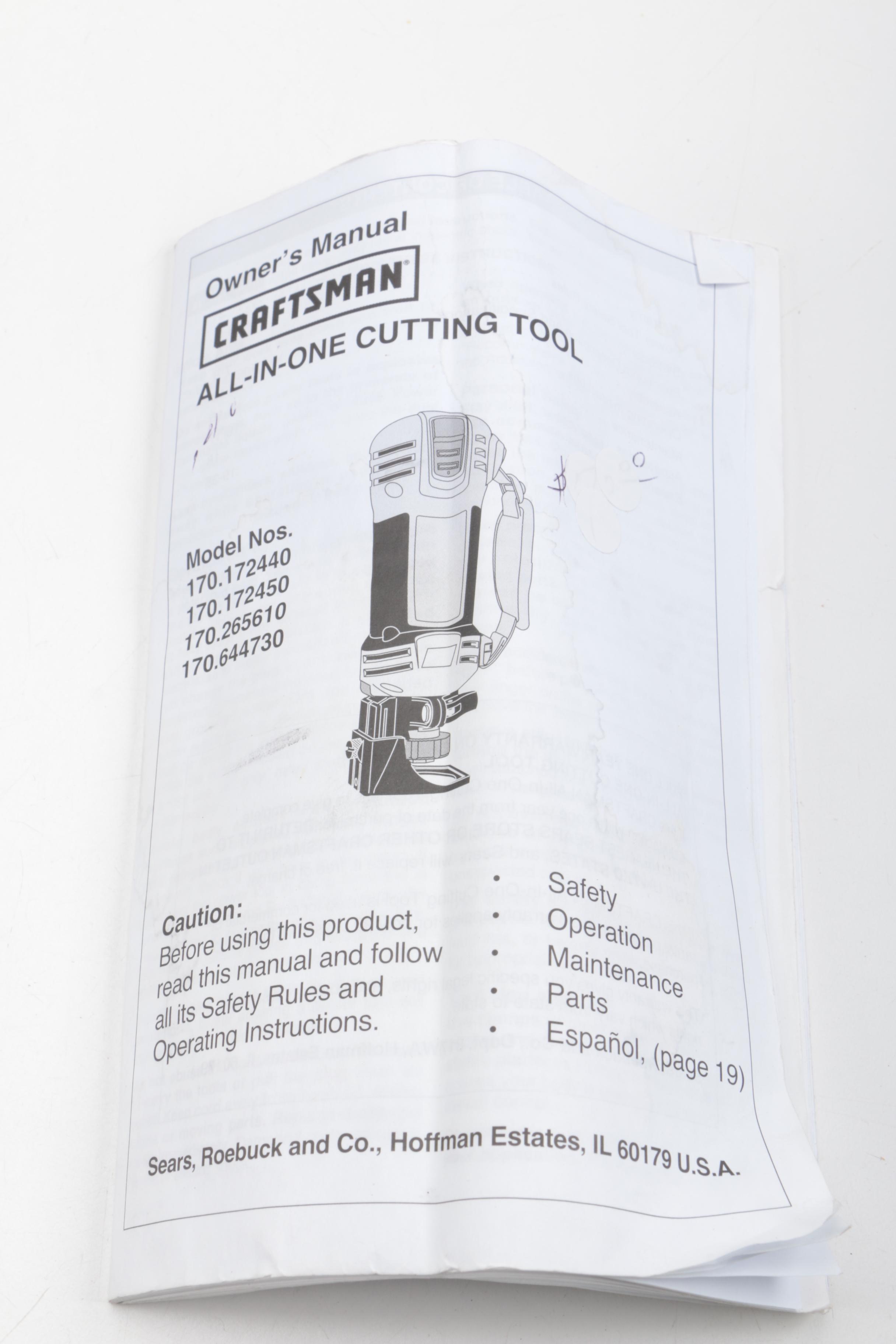 Craftsman All in One Cutting Tool With Bag