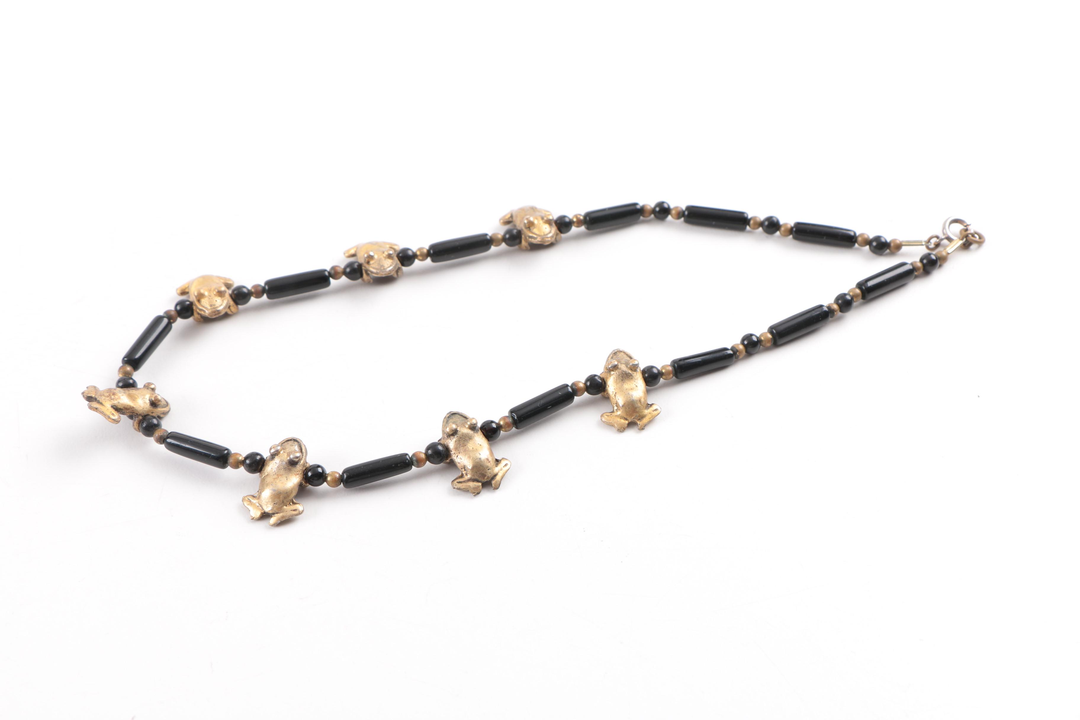 Assorted Costume Jewelry Including a Zuni Money Clip