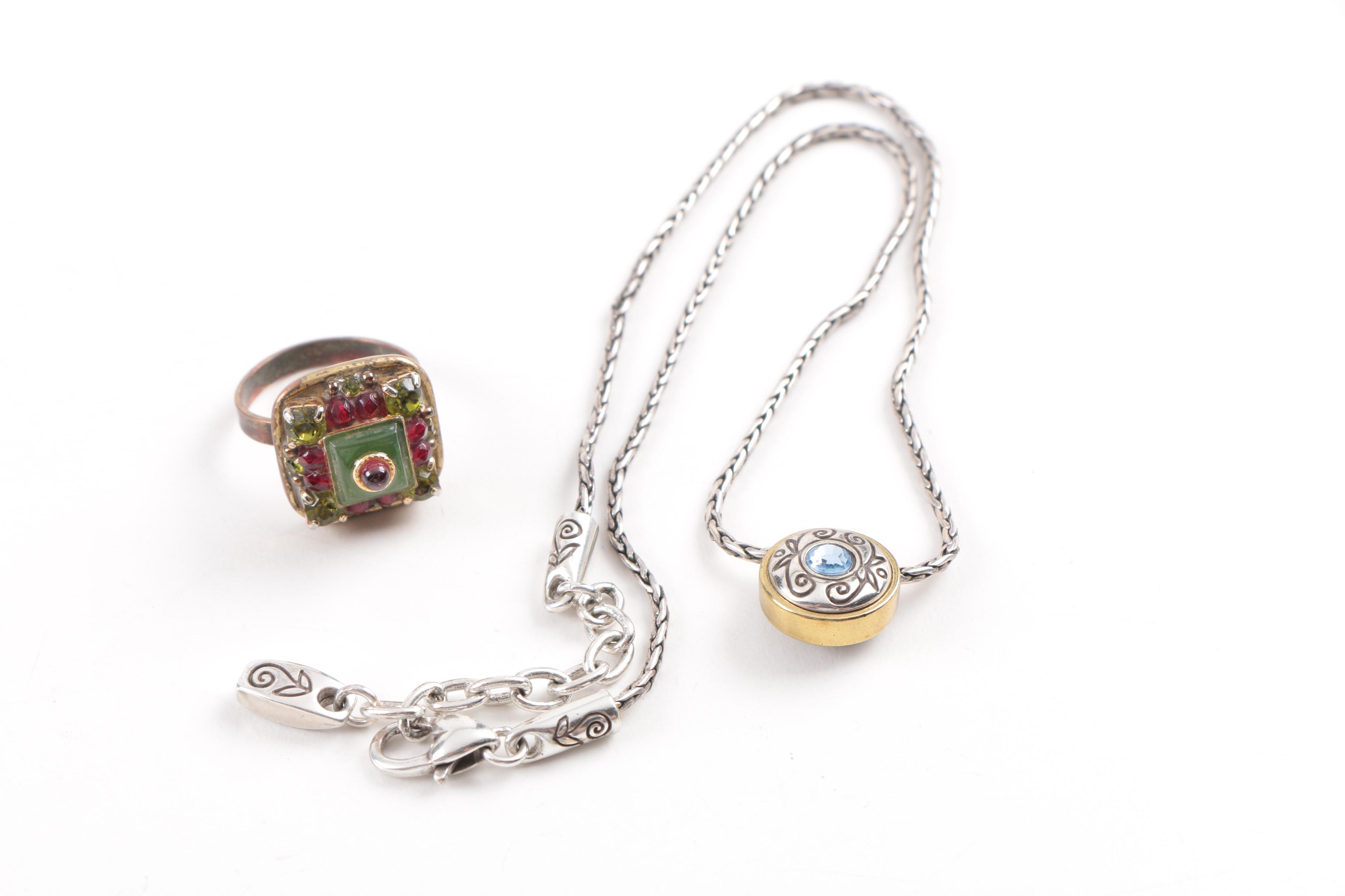 Assorted Costume Jewelry Including a Zuni Money Clip