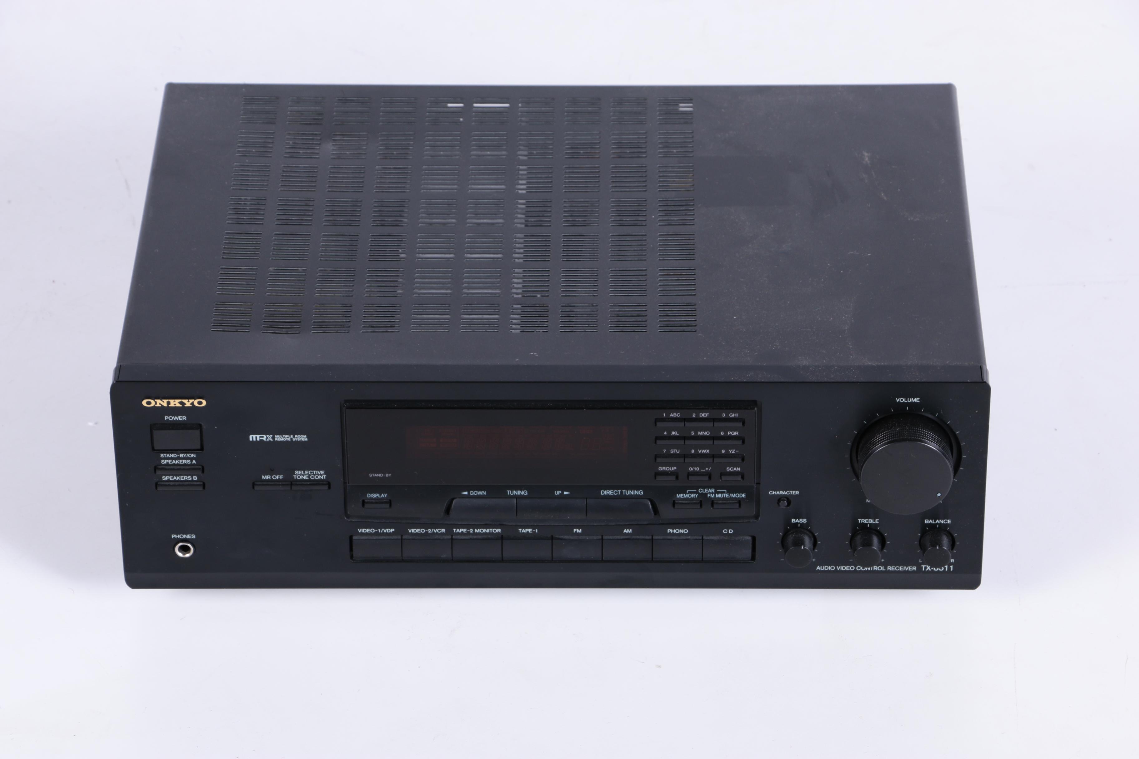 Onkyo Receiver And Two Infinity Speakers