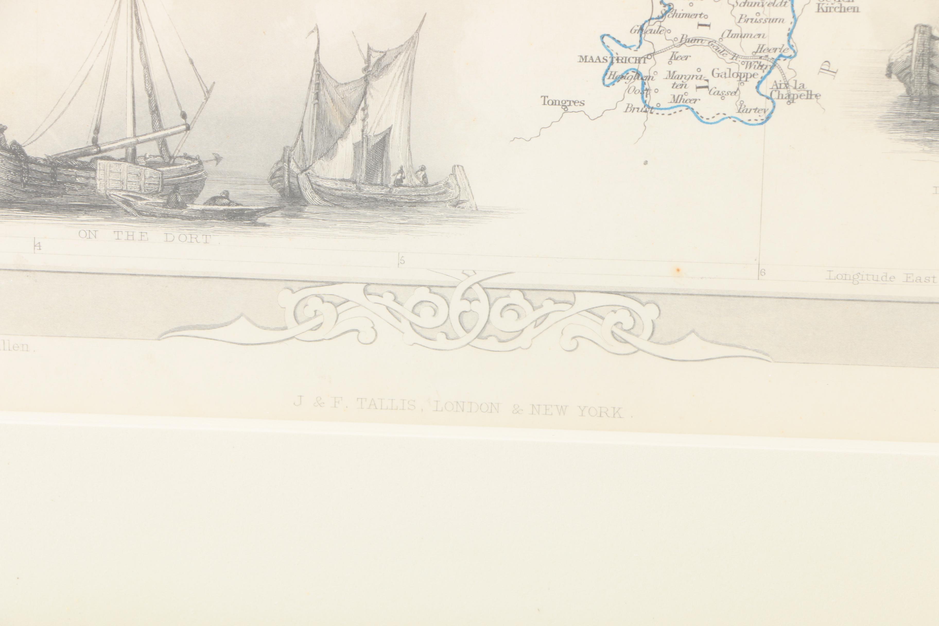 After John Rapkin Planographic Print on Paper of a Map of Holland