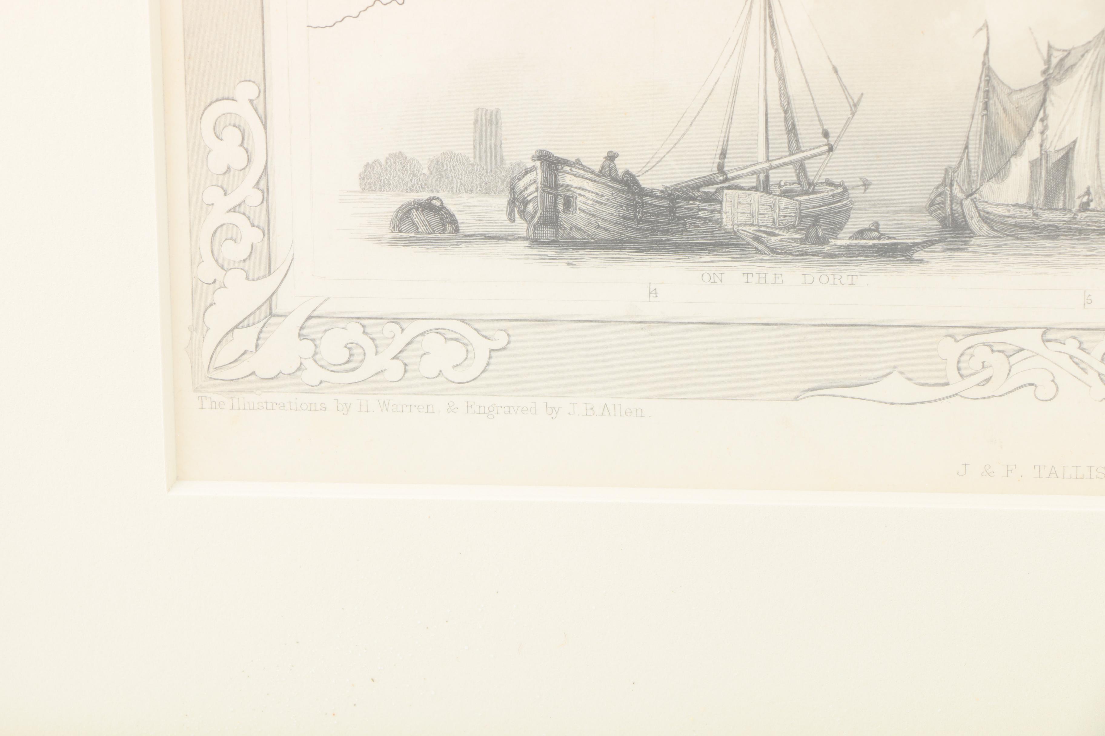 After John Rapkin Planographic Print on Paper of a Map of Holland