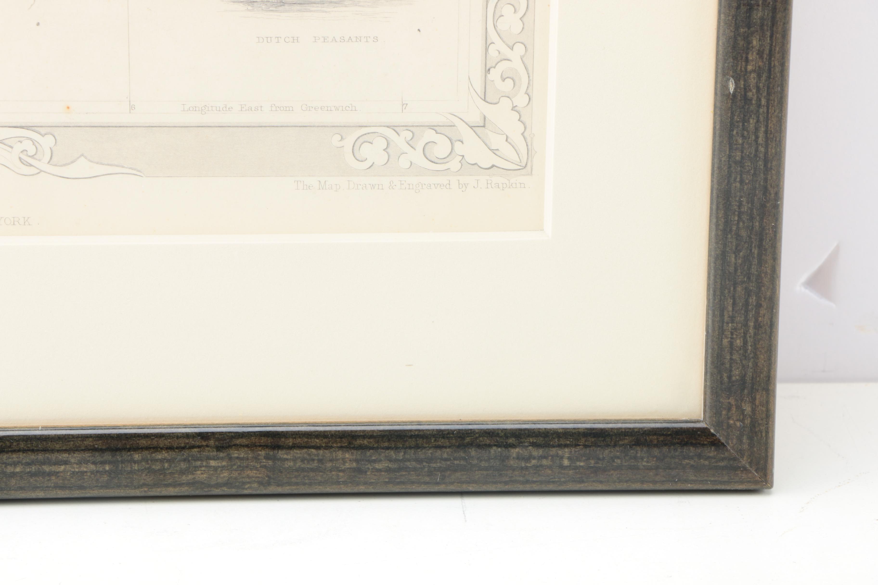 After John Rapkin Planographic Print on Paper of a Map of Holland