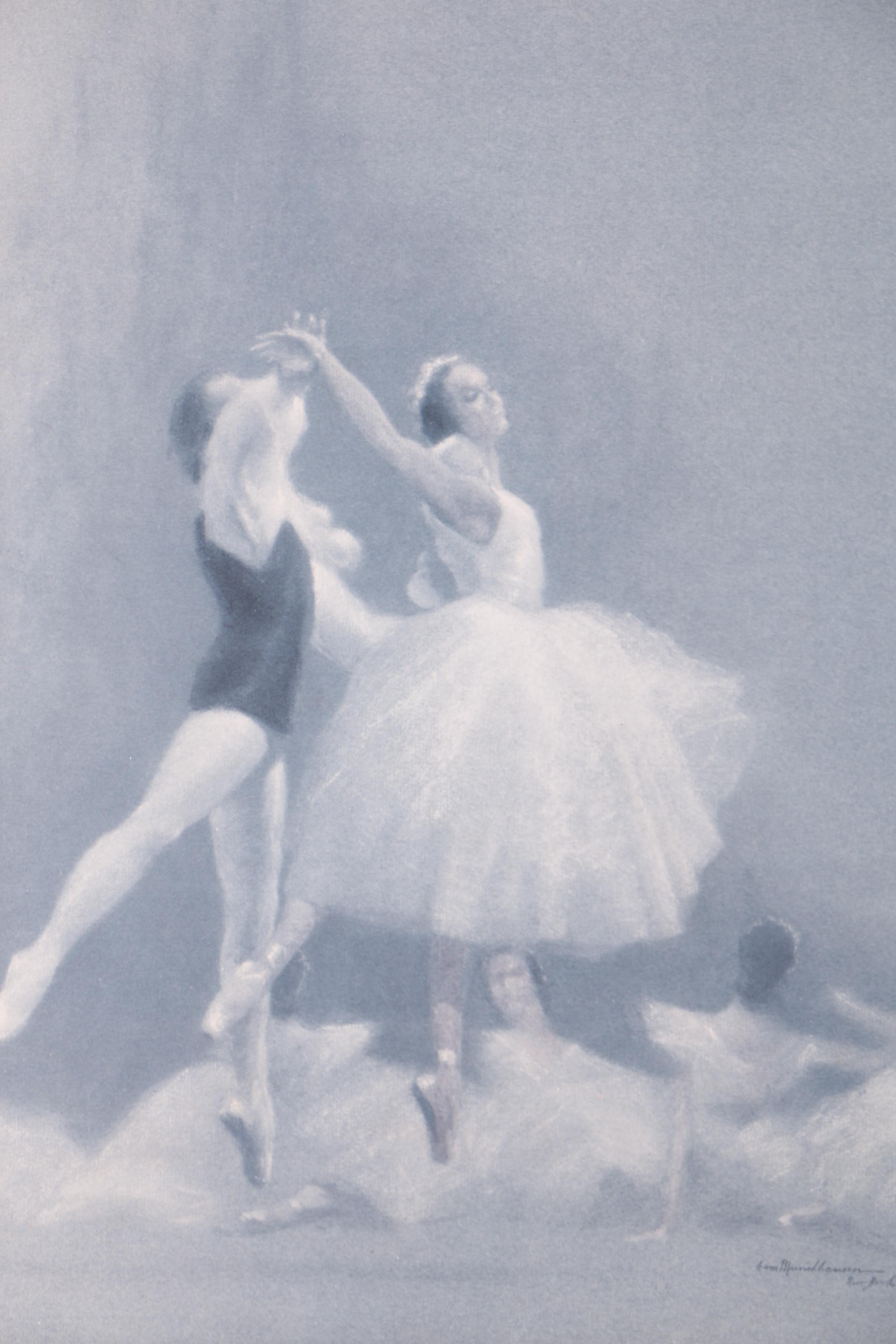 Framed Lithograph Print of Ballet Dancers