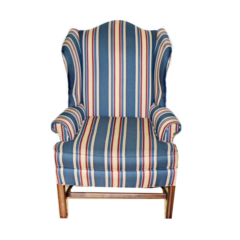 Striped Wingback Chair by Pennsylvania House