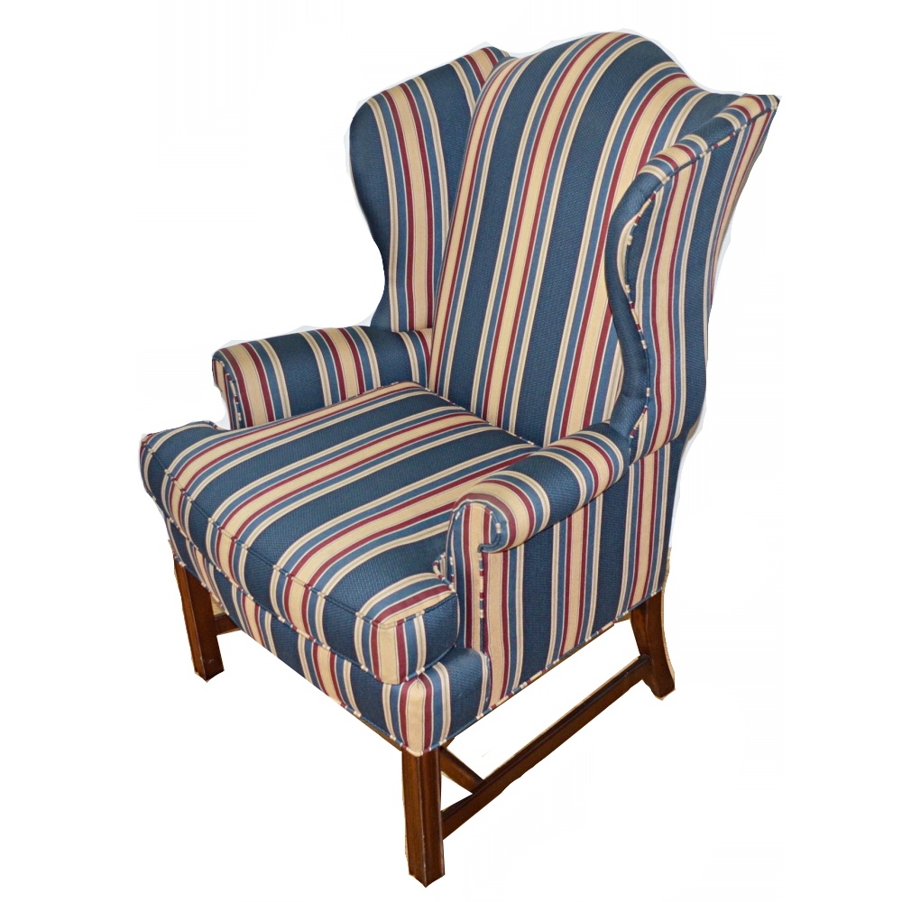 Striped Wingback Chair by Pennsylvania House