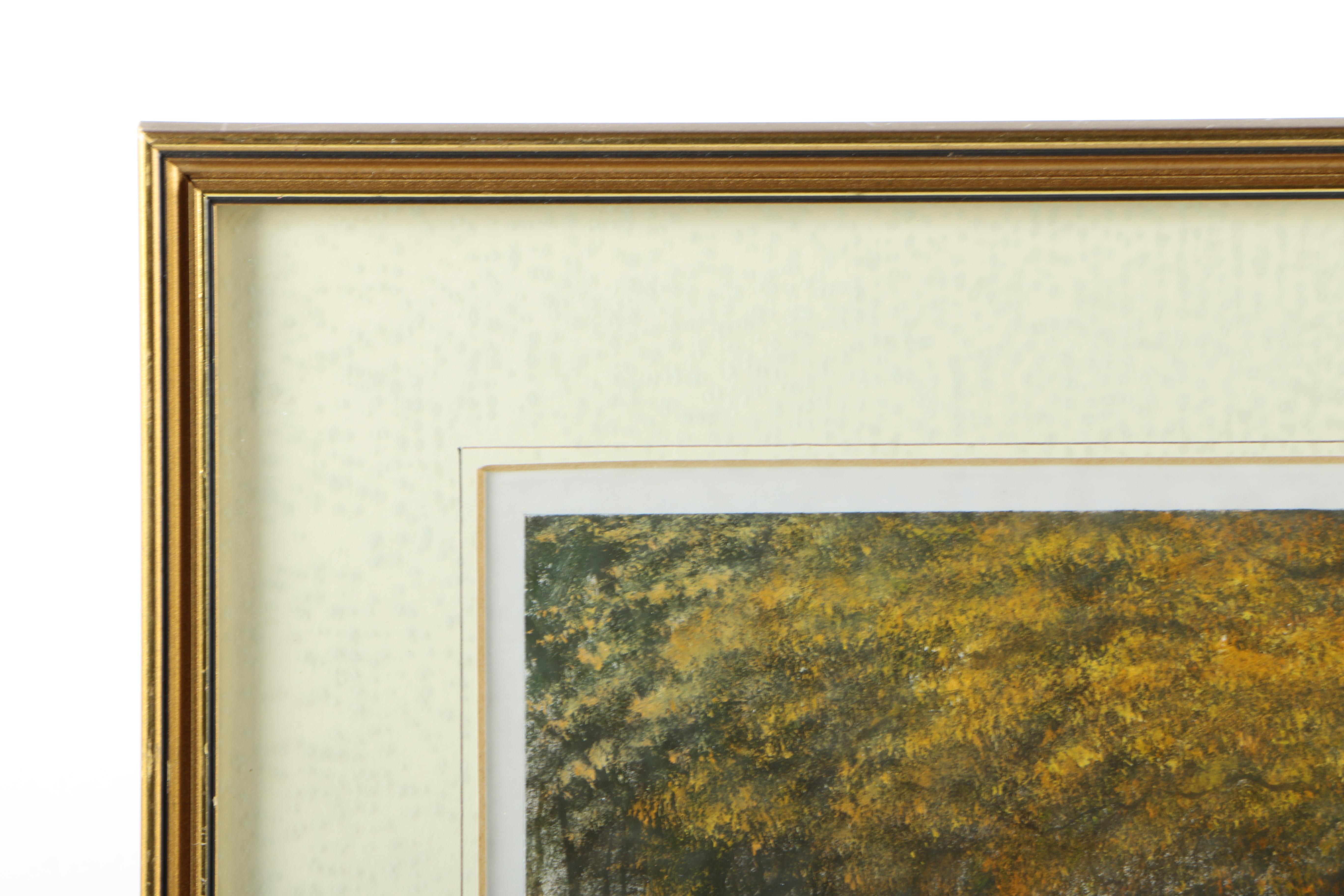 J. Strickland Pastel and Oil Painting on Paper "Grovely Woods"