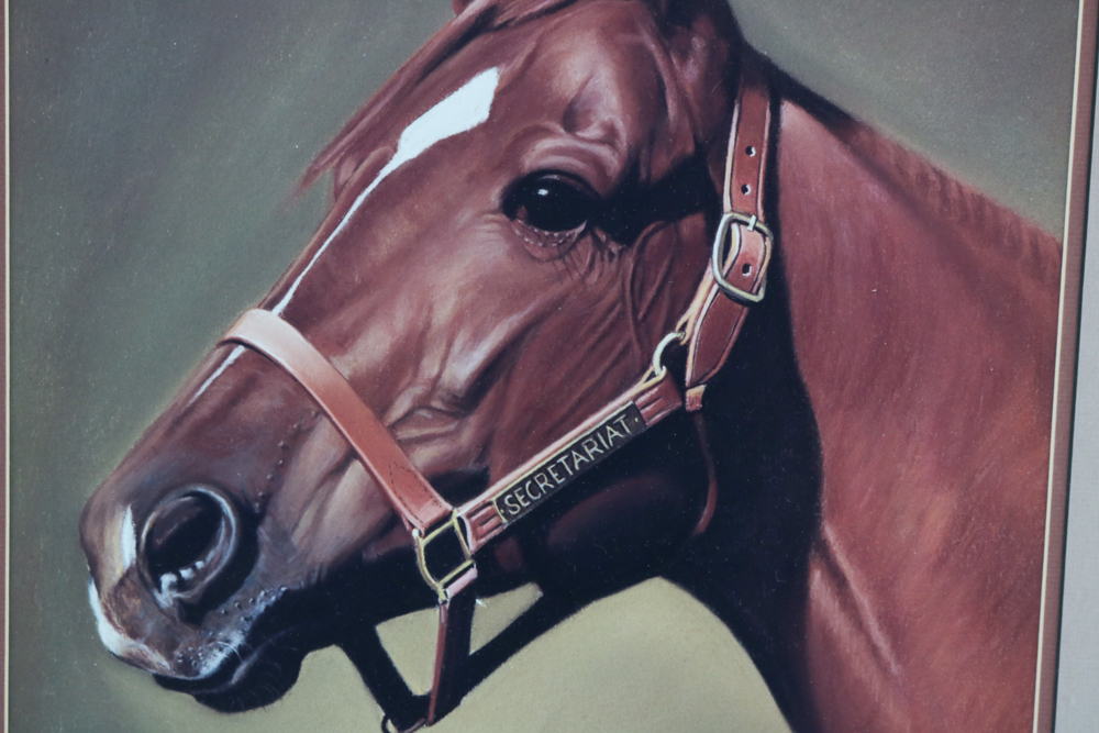 Signed Offset Lithograph of "Secretariat" By Jerry Puleo