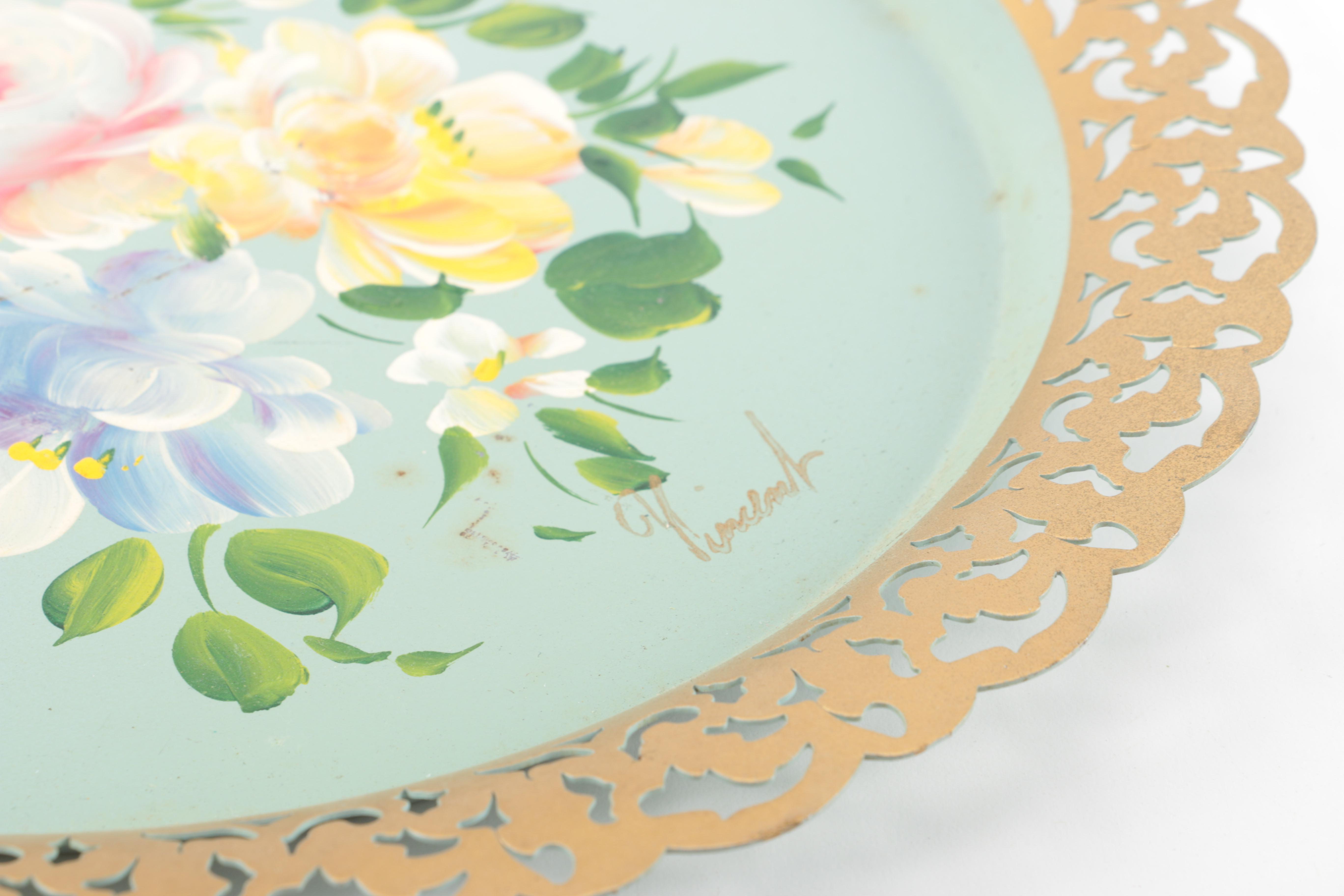 Mid Century Handpainted Nashco Tole Trays