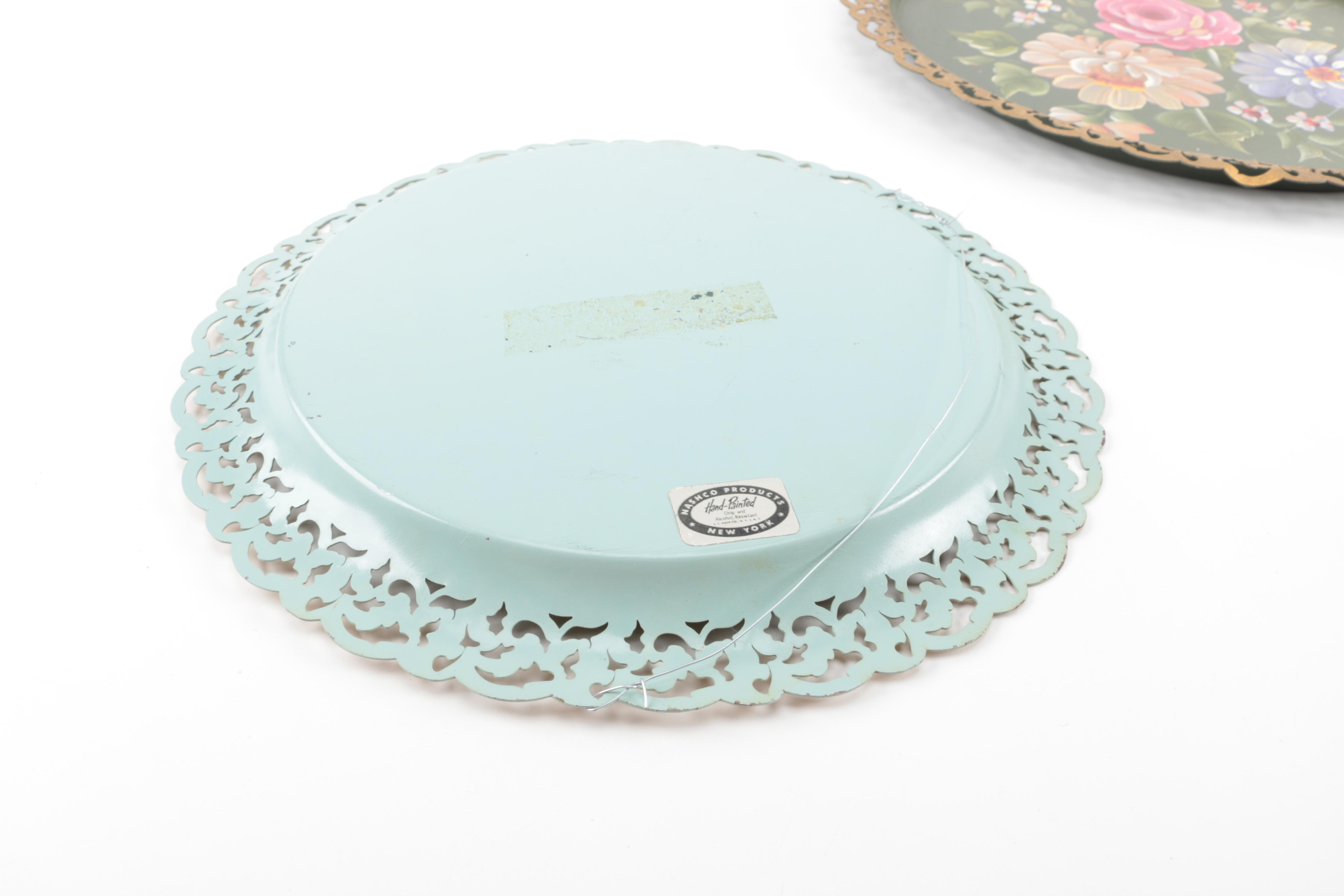 Mid Century Handpainted Nashco Tole Trays