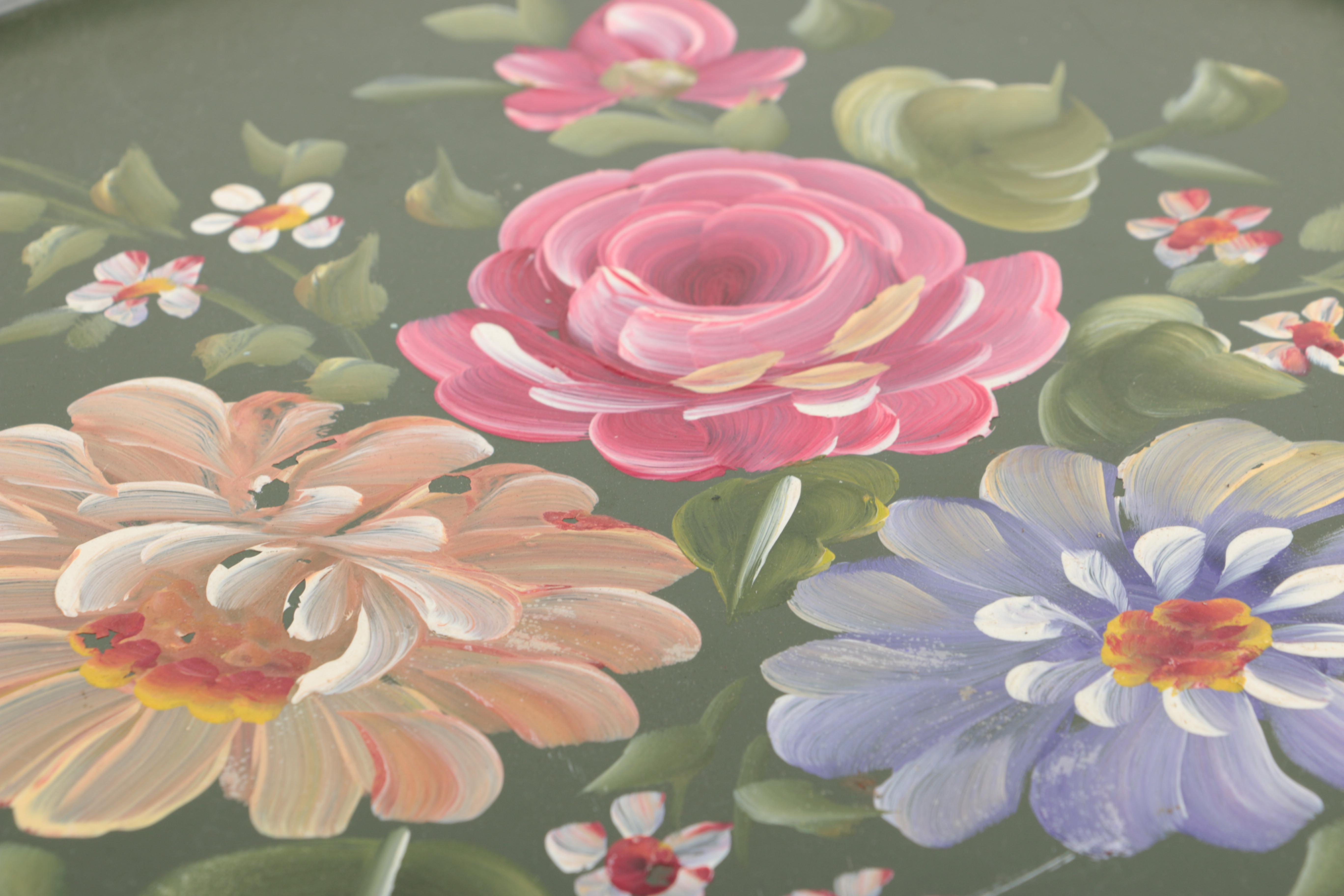 Mid Century Handpainted Nashco Tole Trays