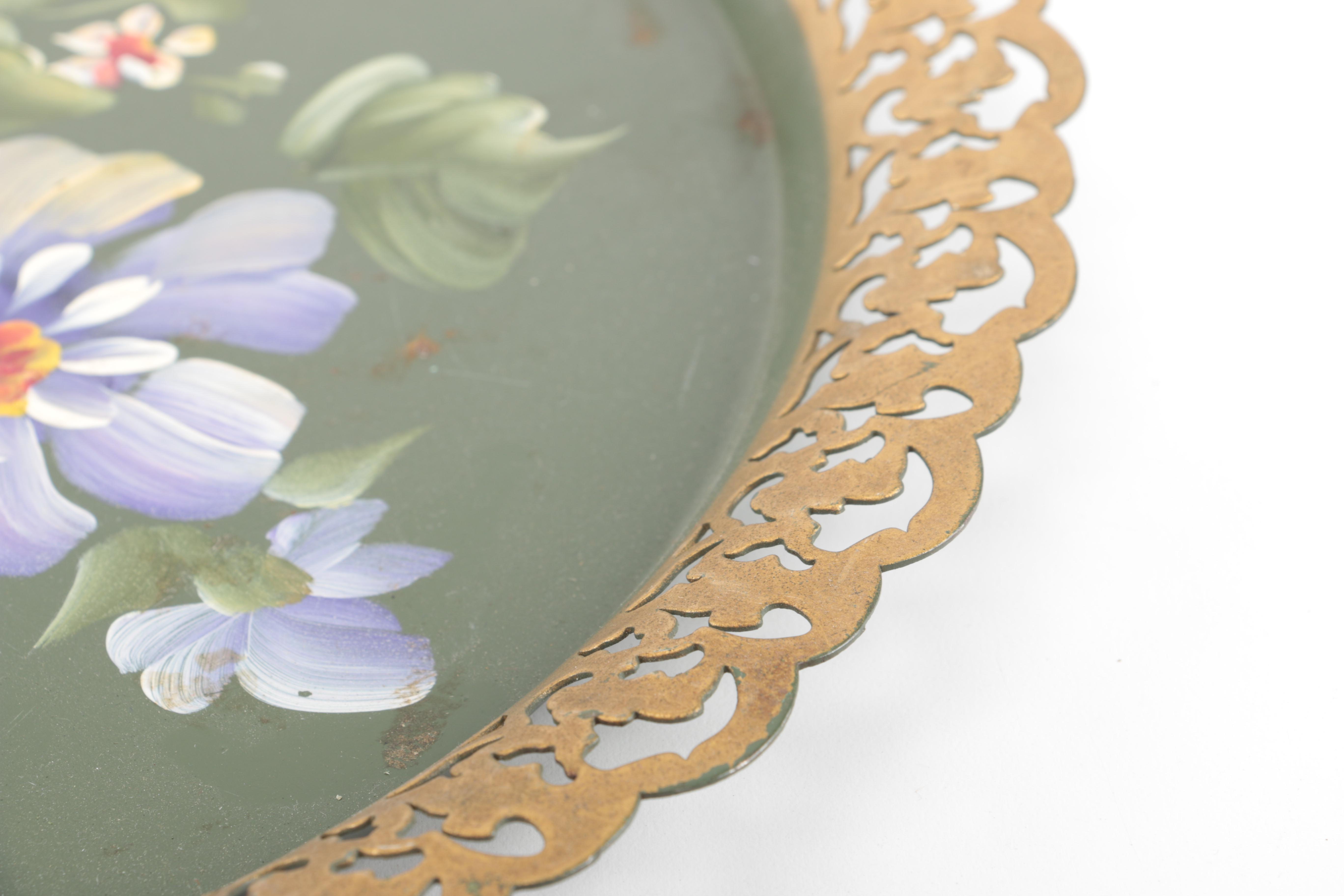 Mid Century Handpainted Nashco Tole Trays