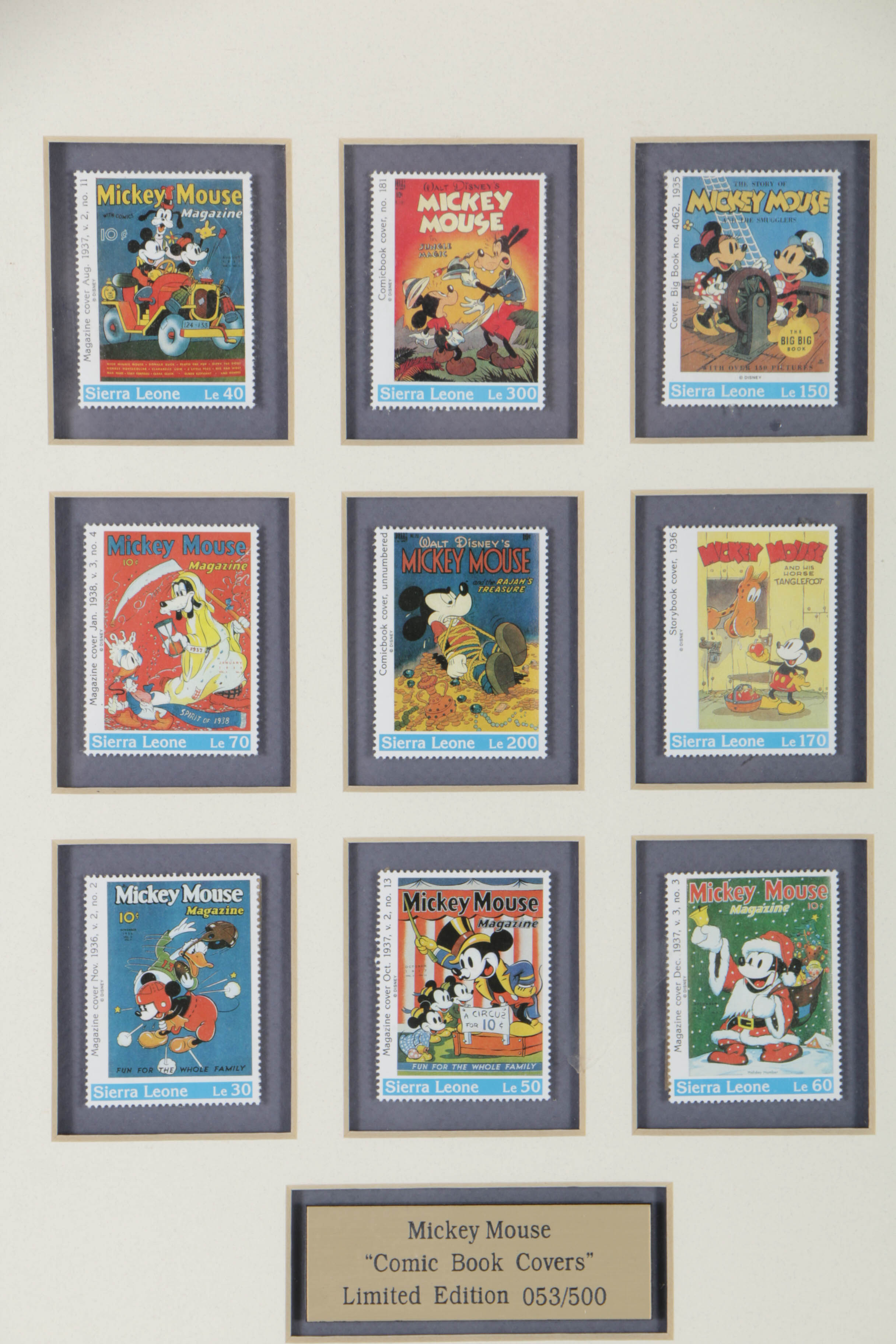 Disney Limited Edition Framed Stamps and Offset Lithograph Print