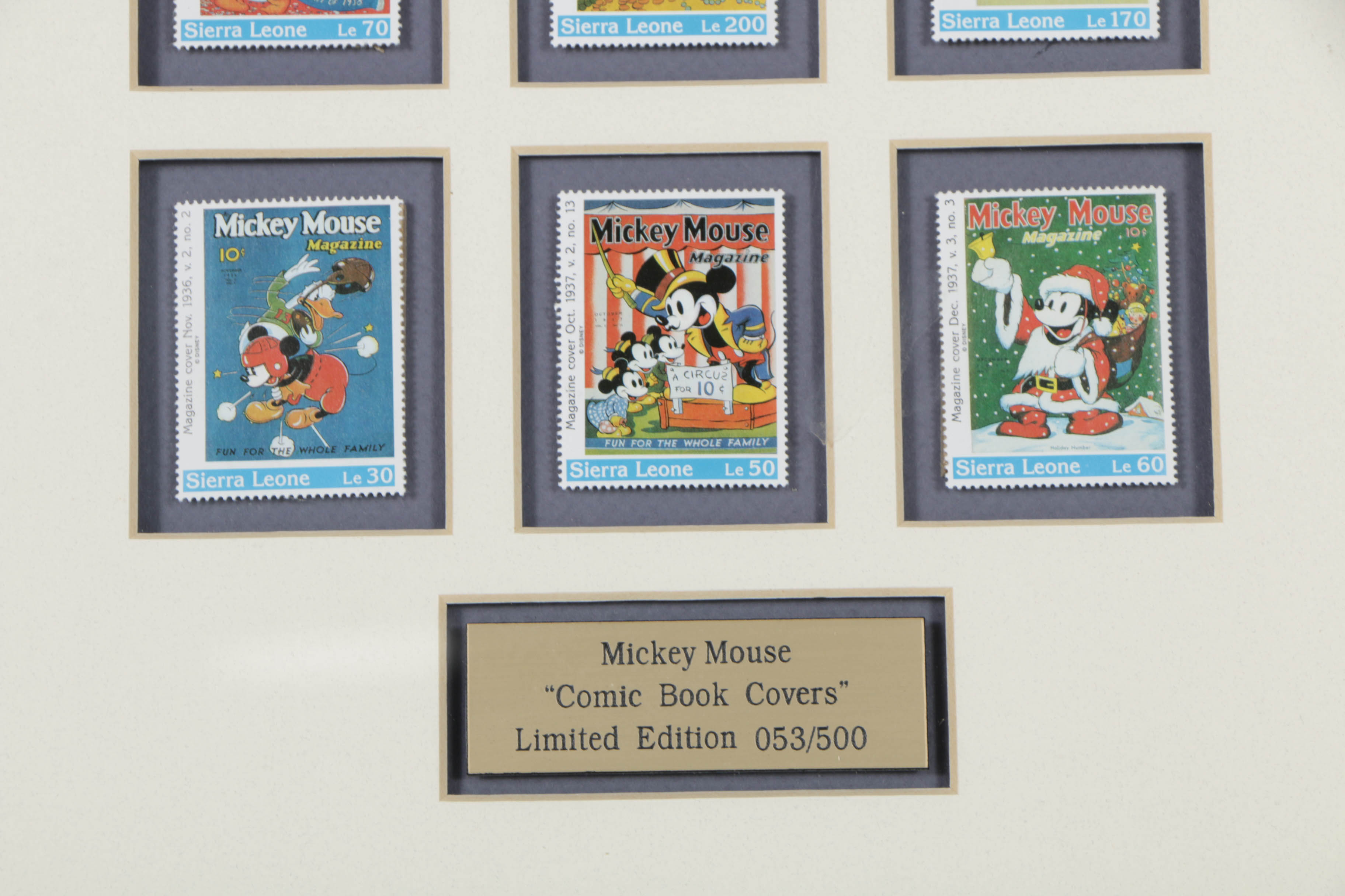 Disney Limited Edition Framed Stamps and Offset Lithograph Print