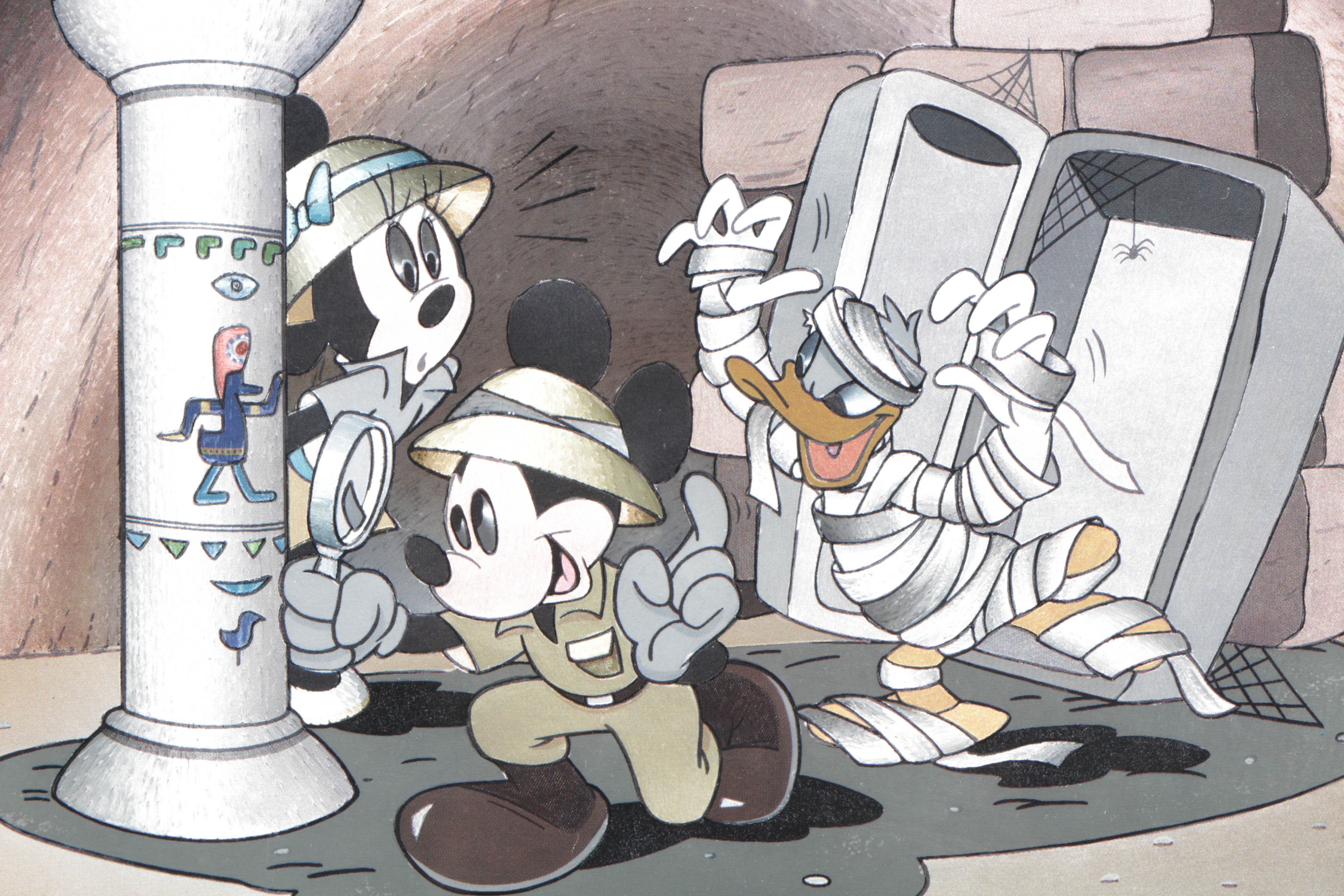Offset Lithograph on Paper Mickey Mouse "Mummy" Scene
