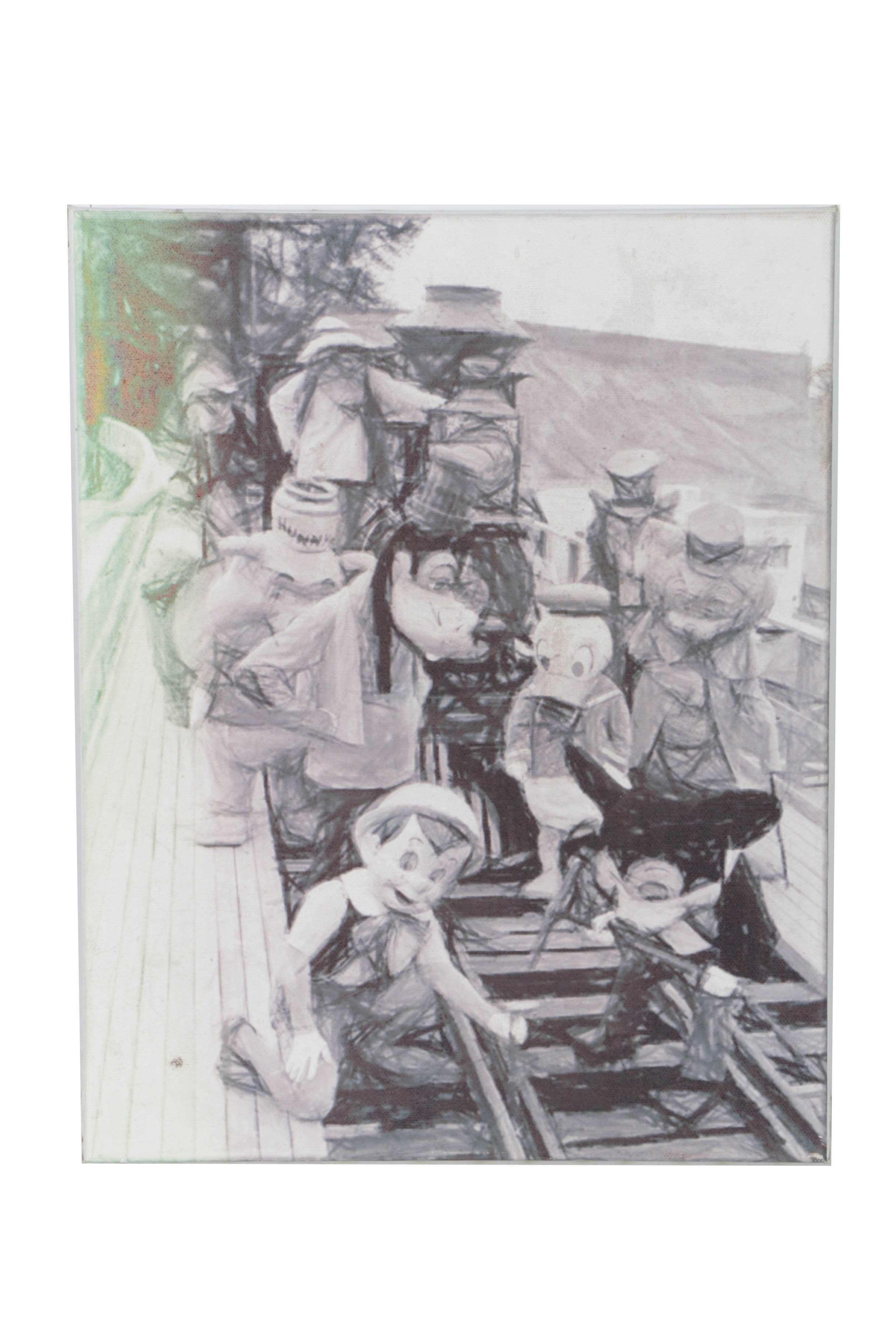 Pair of Giclees on Canvas of Disney Cruise Line and Abstract Disney Scene