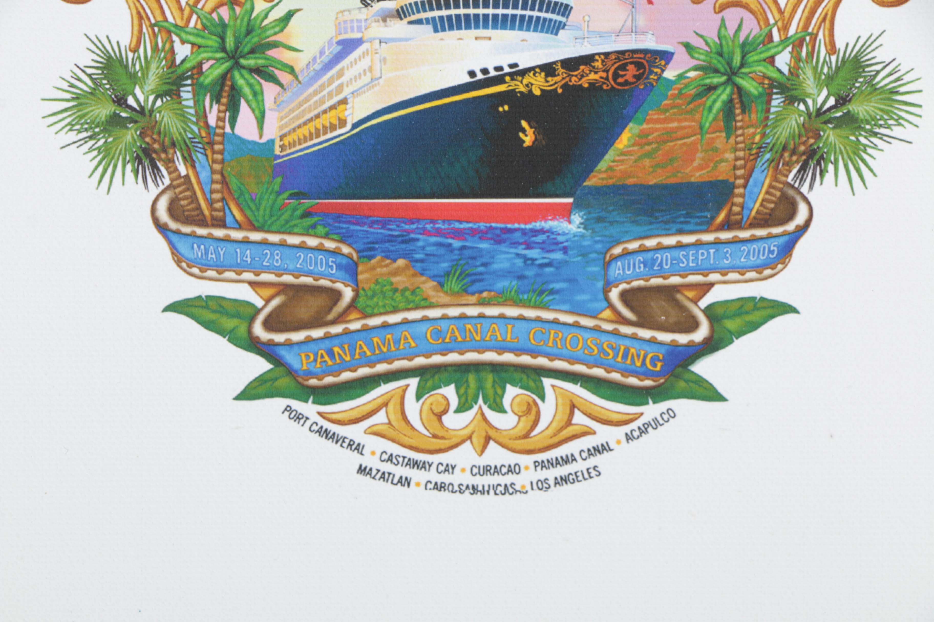 Pair of Giclees on Canvas of Disney Cruise Line and Abstract Disney Scene