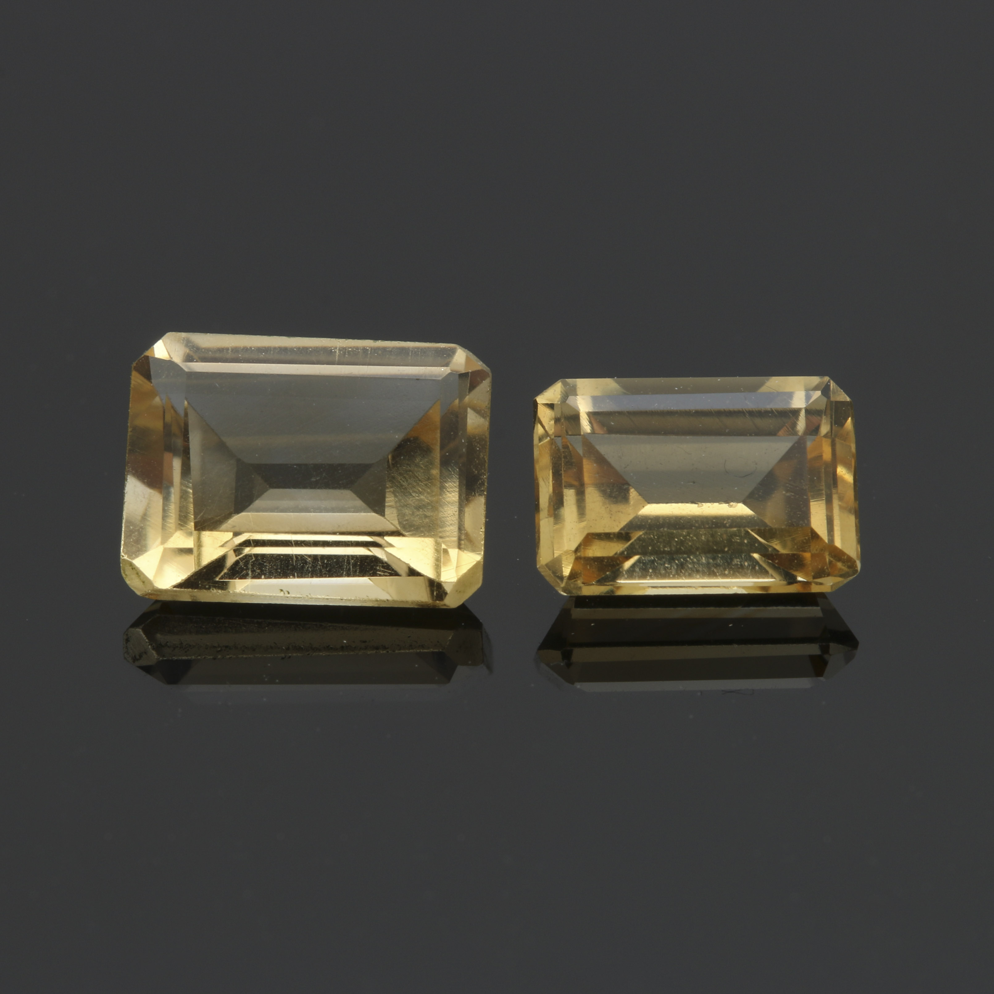 Loose Citrine, White Zircon, and Diamond Gemstones