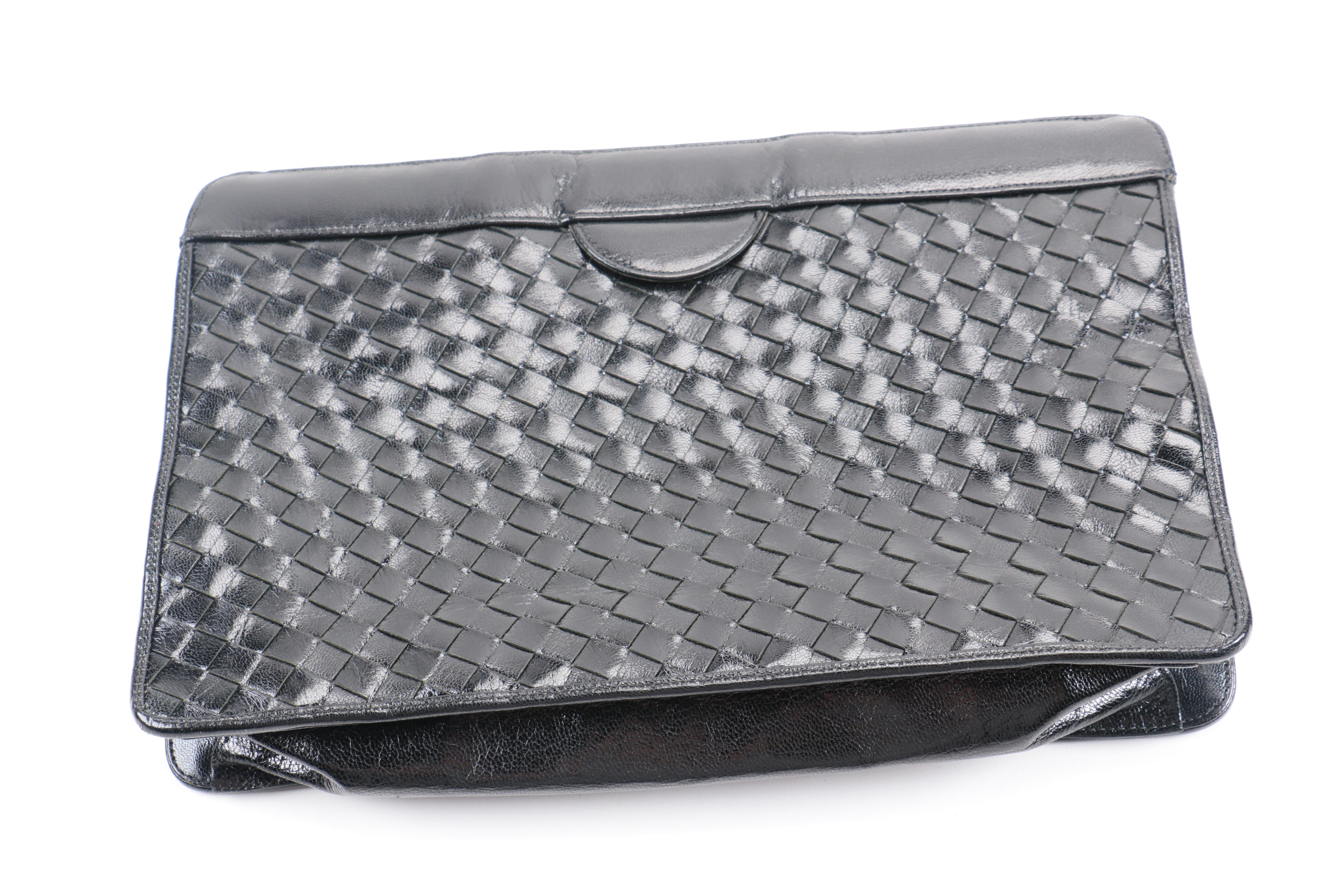 Vintage Morris Moskowitz Leather Clutch and Rex Fur Bag