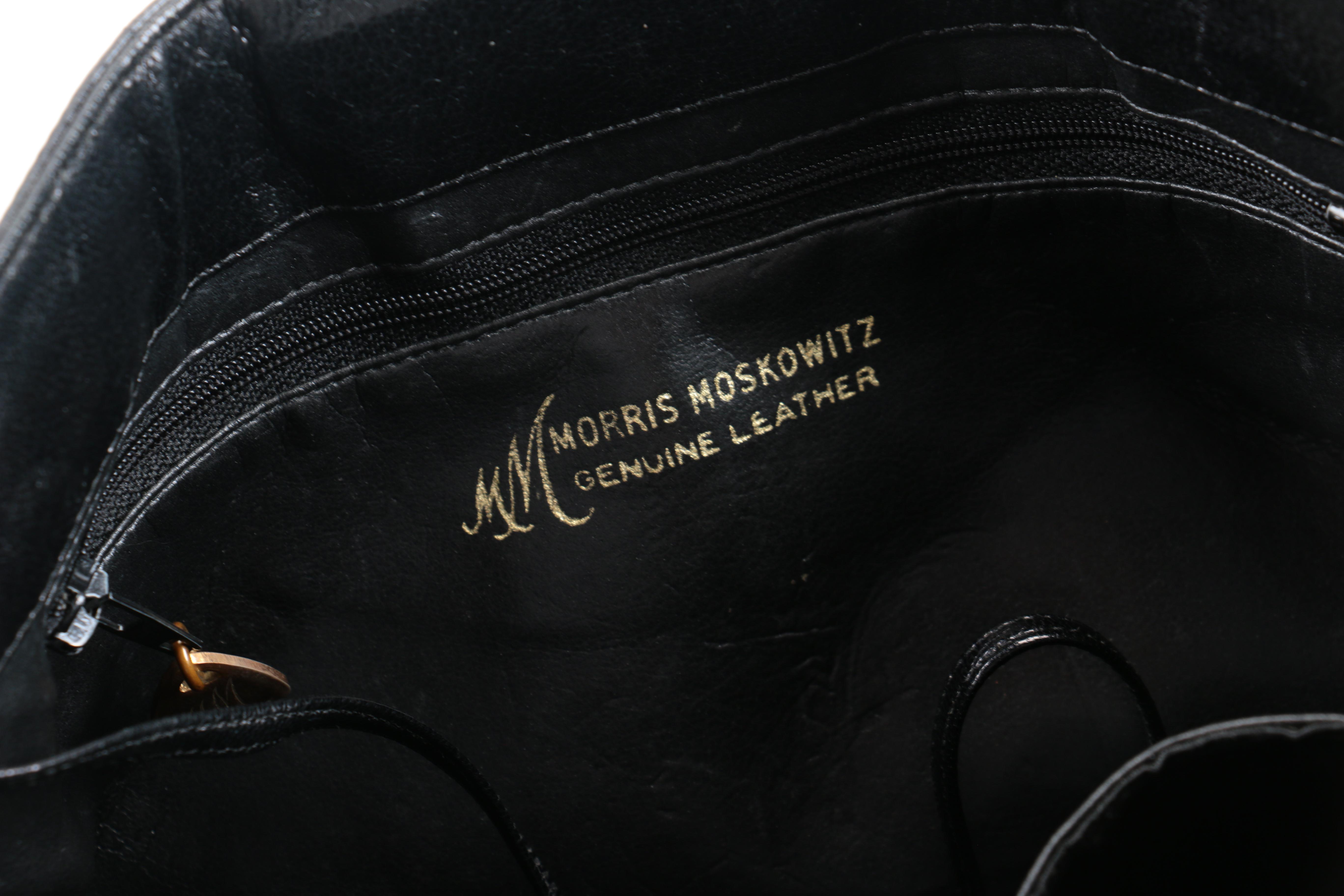 Vintage Morris Moskowitz Leather Clutch and Rex Fur Bag