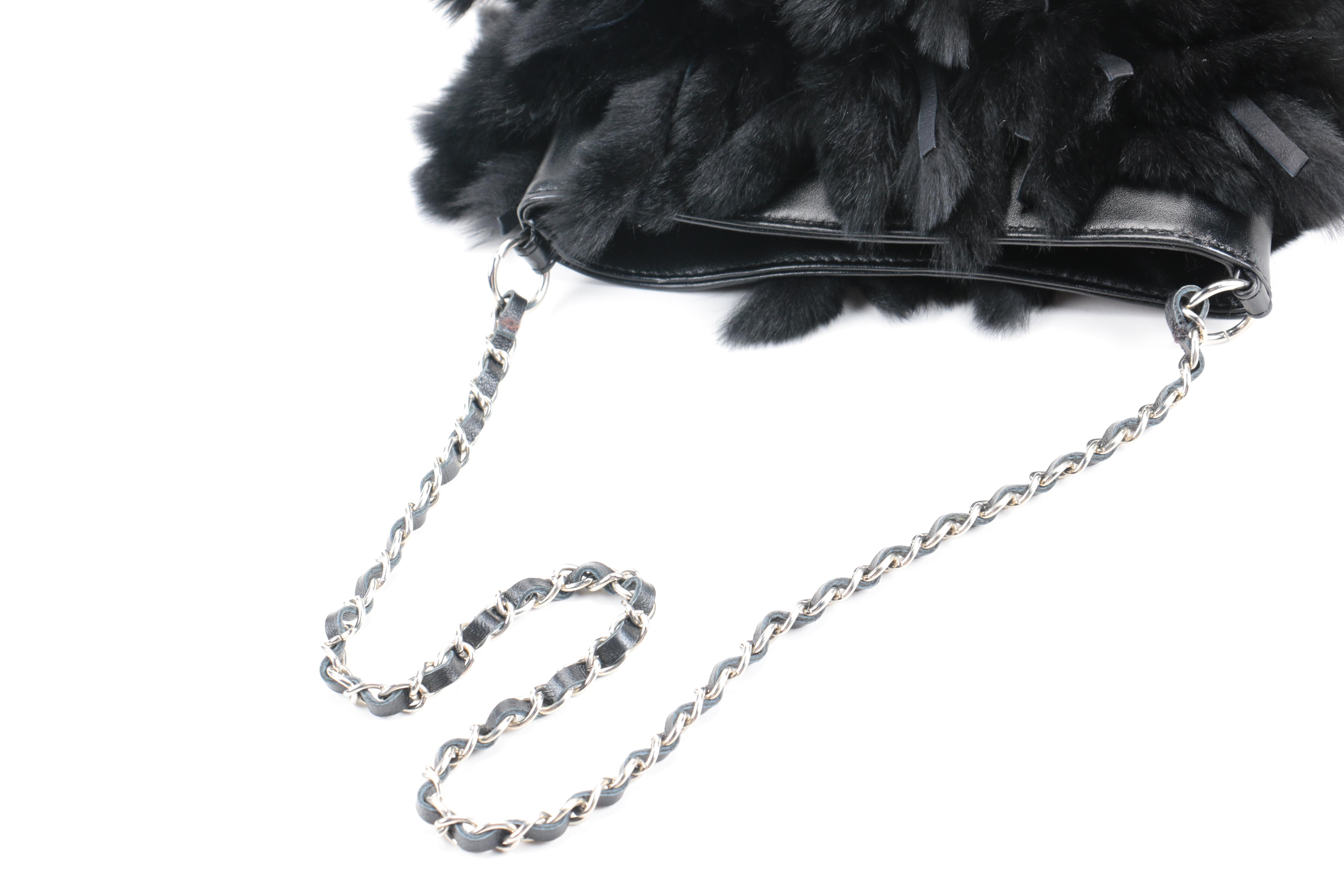 Vintage Morris Moskowitz Leather Clutch and Rex Fur Bag