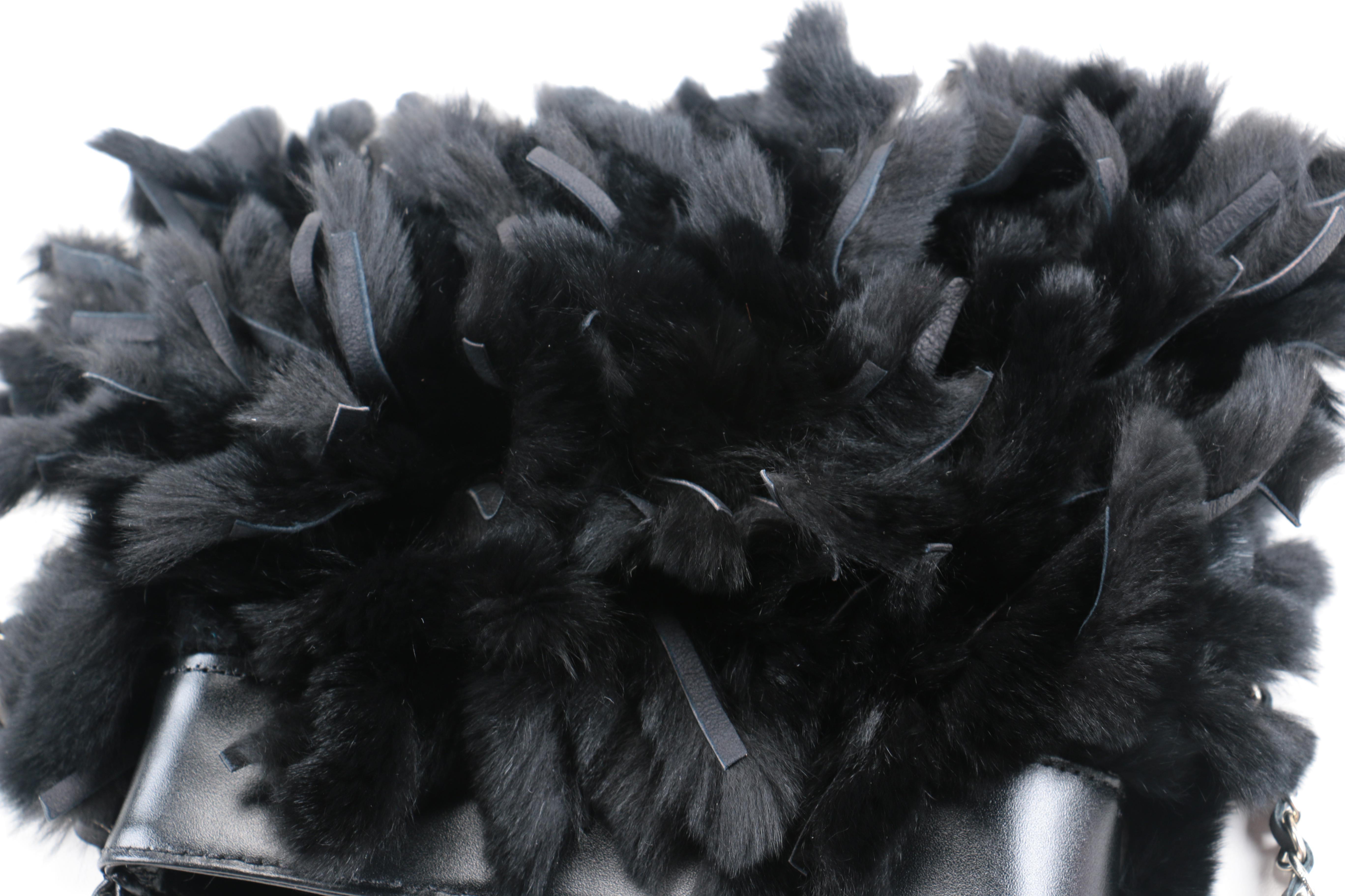 Vintage Morris Moskowitz Leather Clutch and Rex Fur Bag