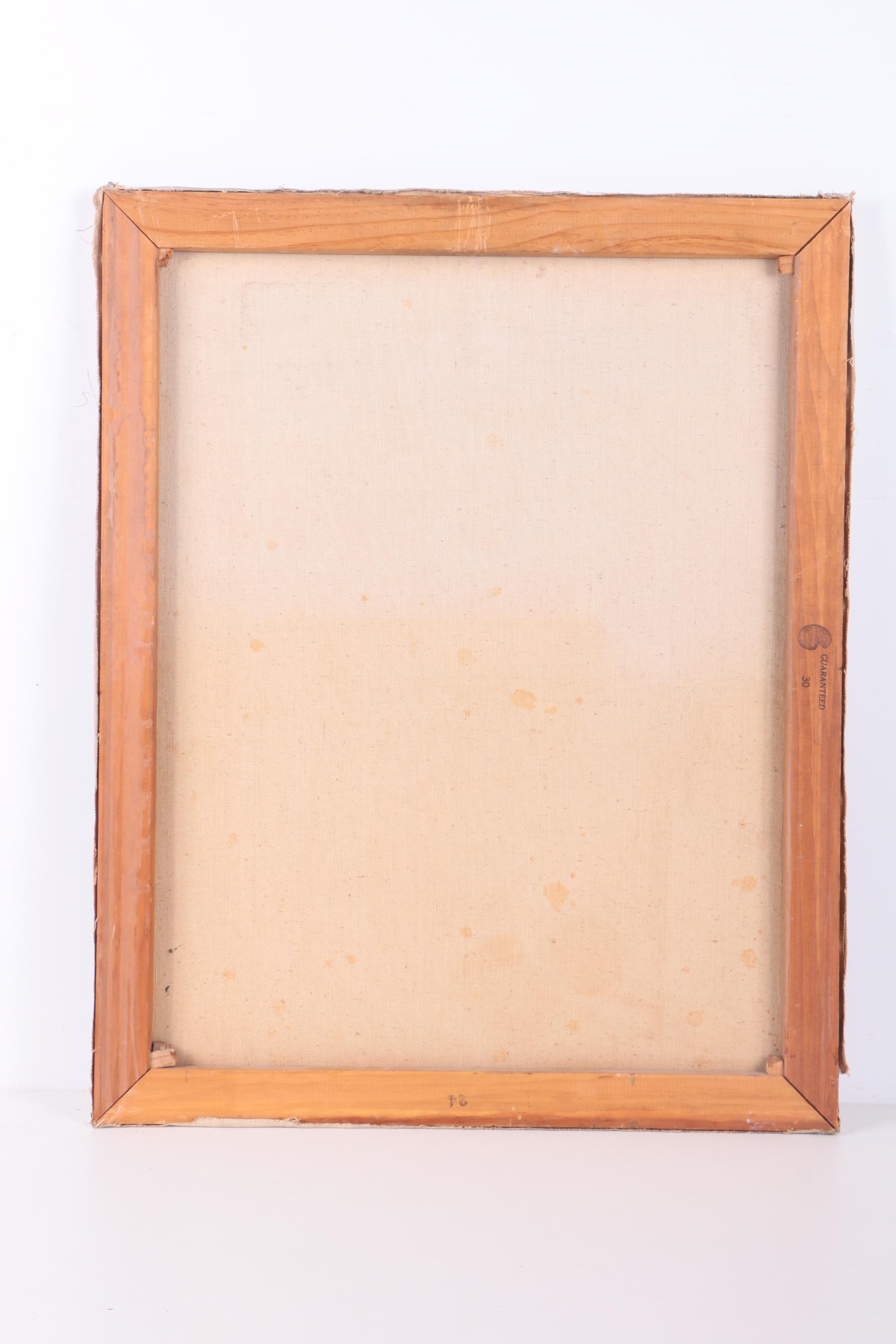 Koppin Signed Original 1952 Alla Prima Oil Portrait on Canvas of a Woman