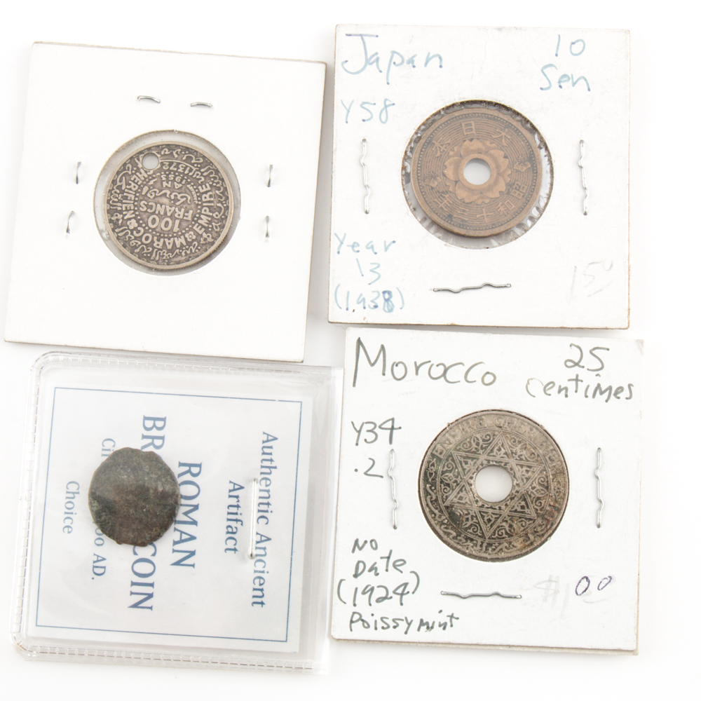 Group of 324 Foreign Coins and Tokens