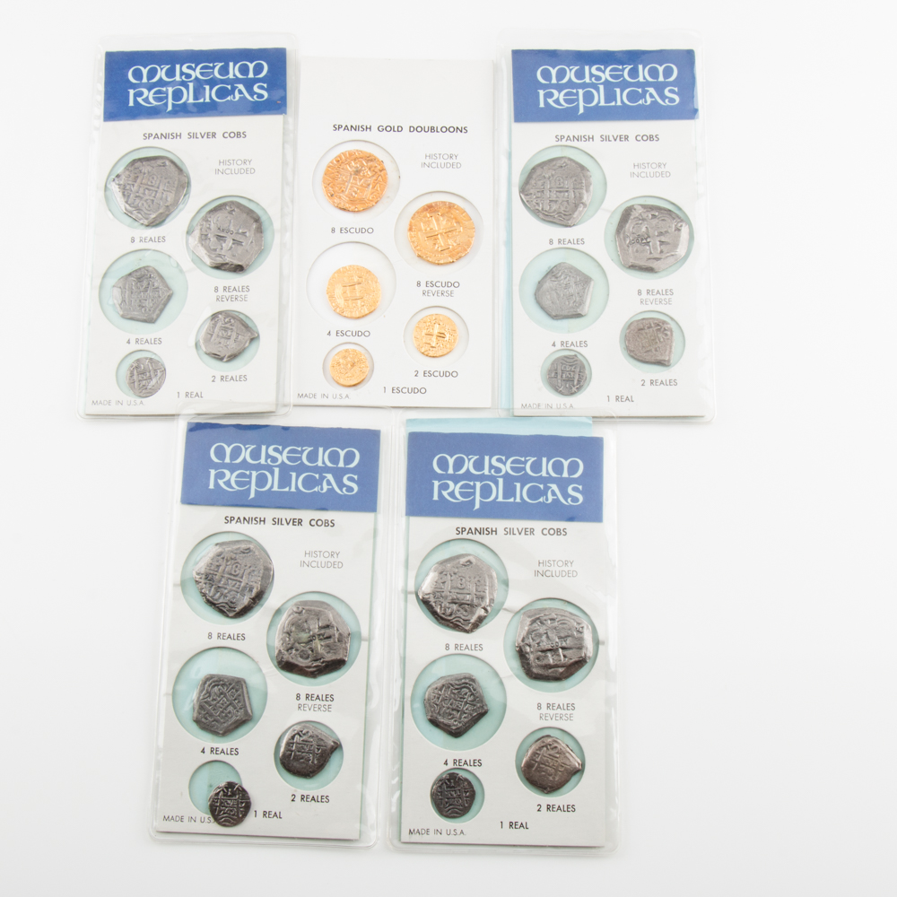 Five Sets of Museum Replica Spanish Coins