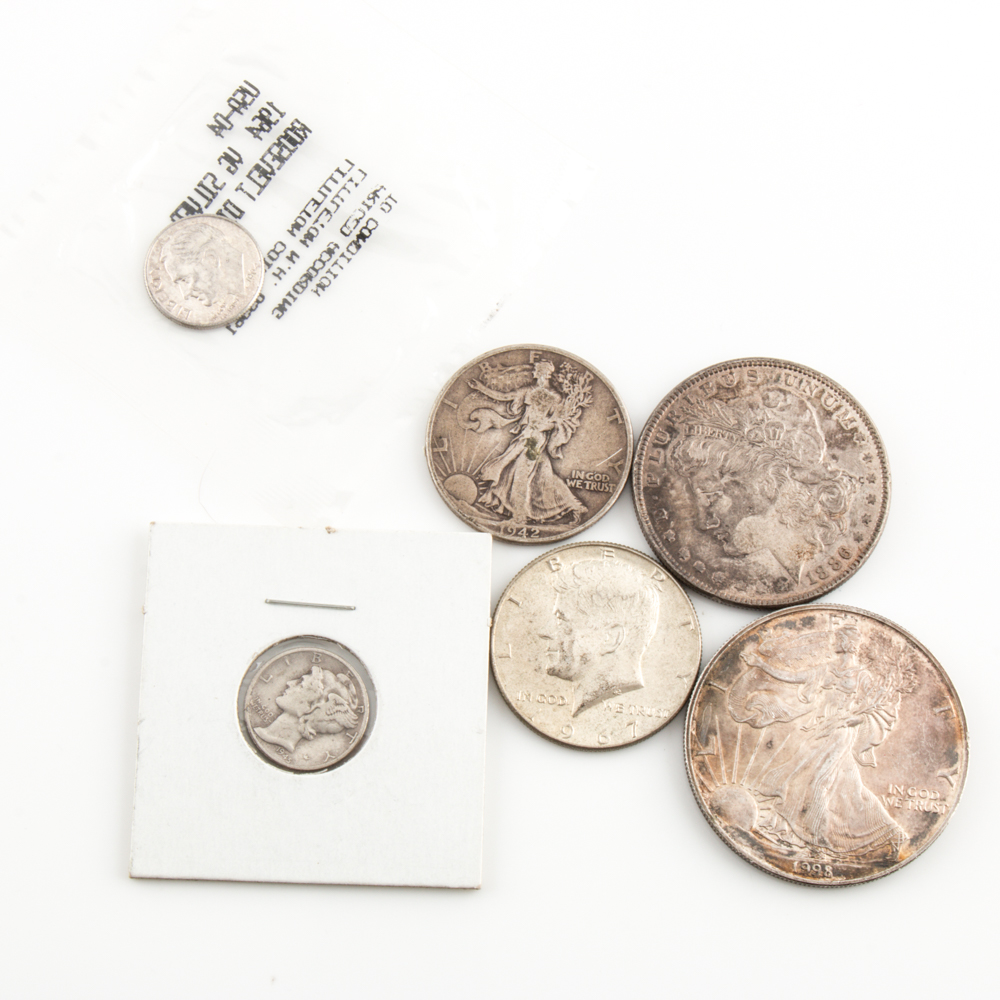 Group of Six U.S. Silver Coins