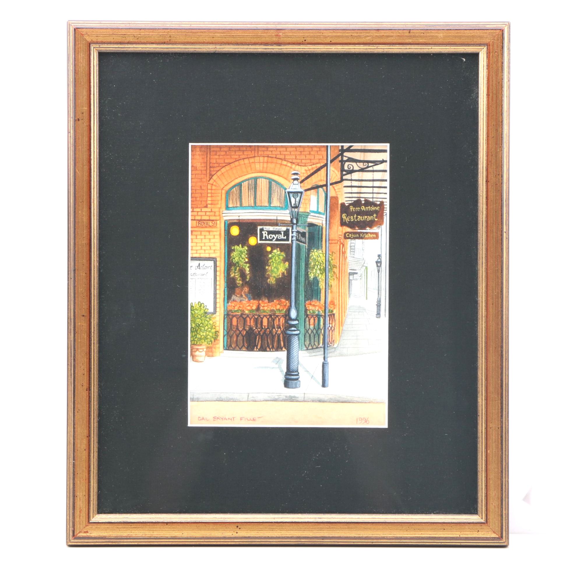 Signed Gail Bryant Fille Watercolor on Paper