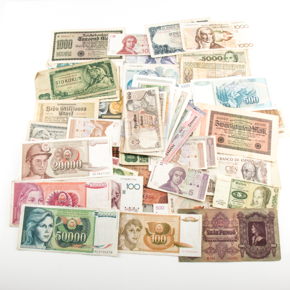 Group of 129 Foreign Banknotes